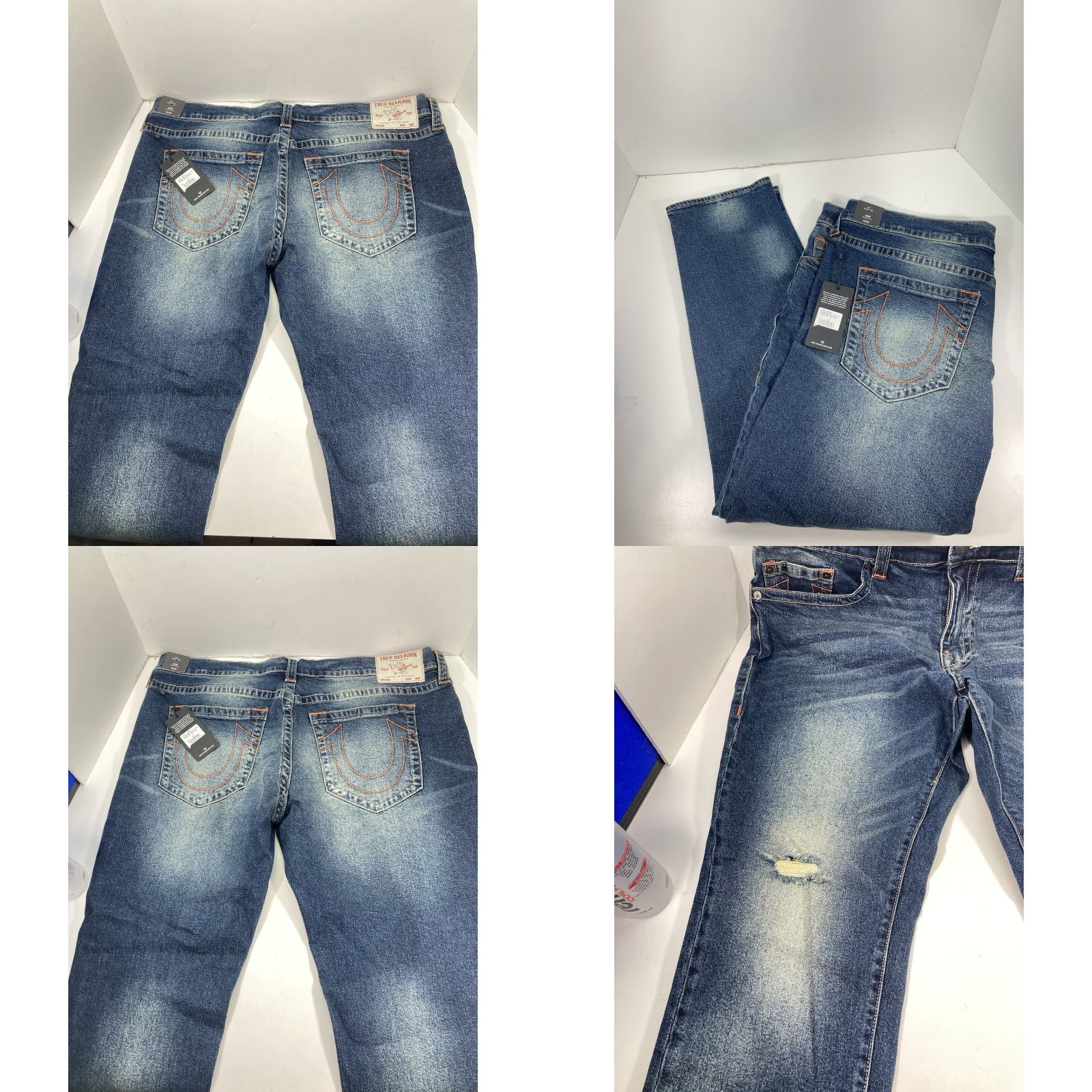 True Religion VINTAGE True Religion Geno No Flap Jeans Men 42X32 Blue Distressed Dark Relaxed Slim NWT Size US 42 / EU 58 - 9 Thumbnail