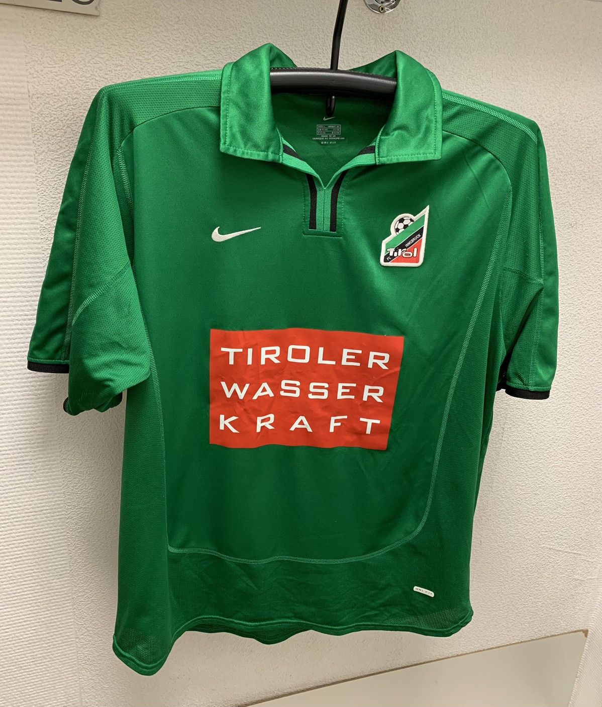 Nike Tirol Innsbruck vintage green soccer jersey L Hortnagl