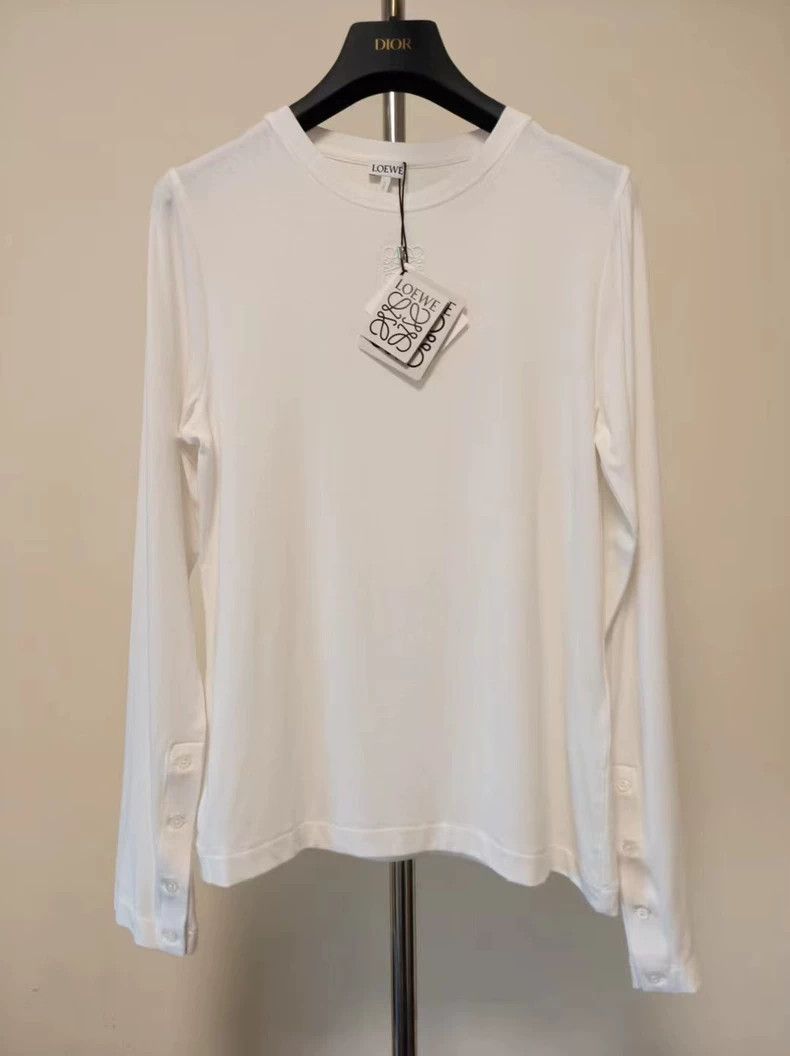 Loewe LOEWE 25SS White Cotton Long-Sleeve Top - dmc Size US L / EU 52-54 / 3 - 1 Thumbnail