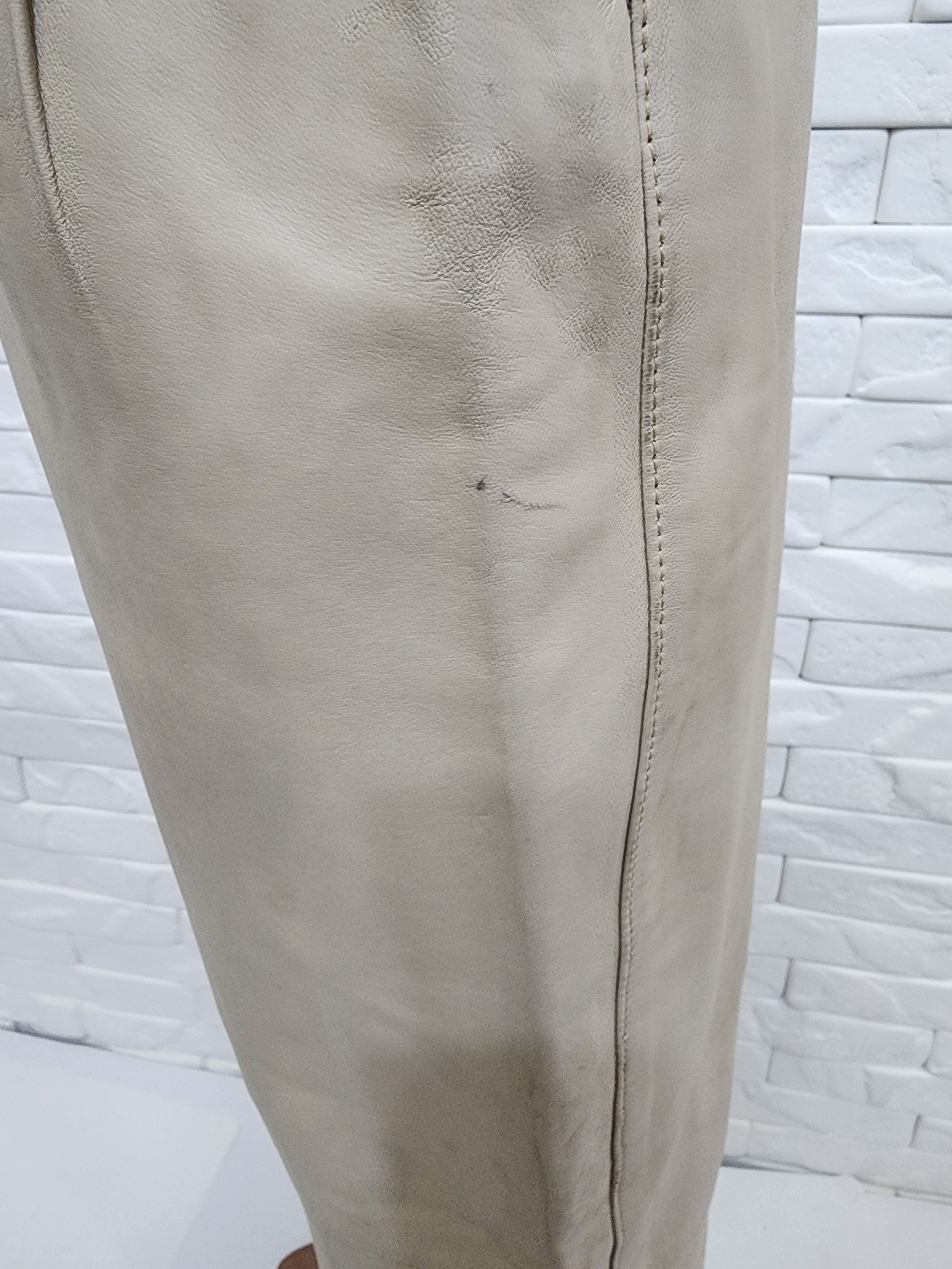 Other Beige women's leather pants. Size 27" / US 4 / IT 40 - 7 Thumbnail