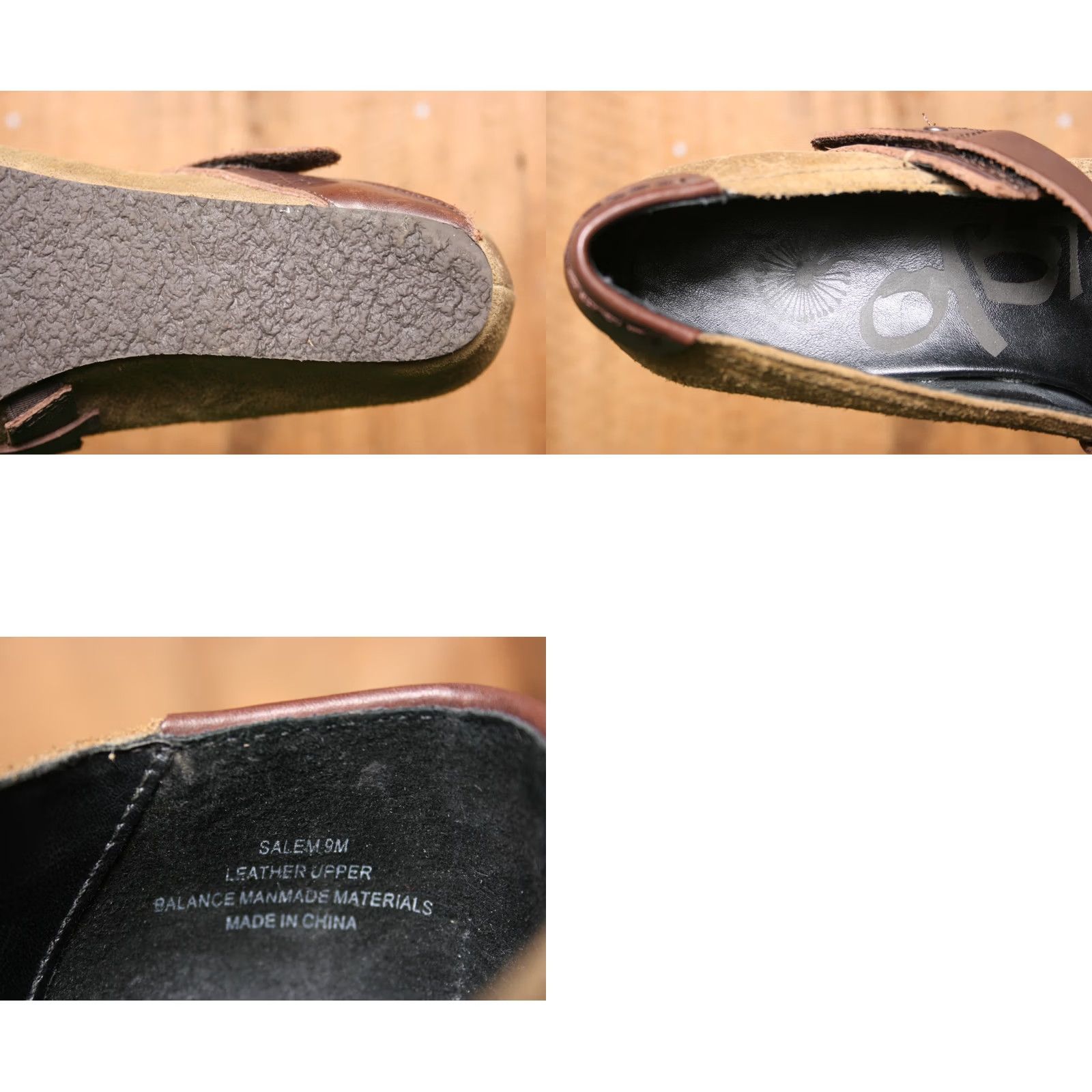 Vintage OTBT Salem Brown Burnished Suede Wedge Heel Mary Jane Clog Loafers Sz. 9M Womens Shoes Size US 9 / IT 39 - 8 Thumbnail