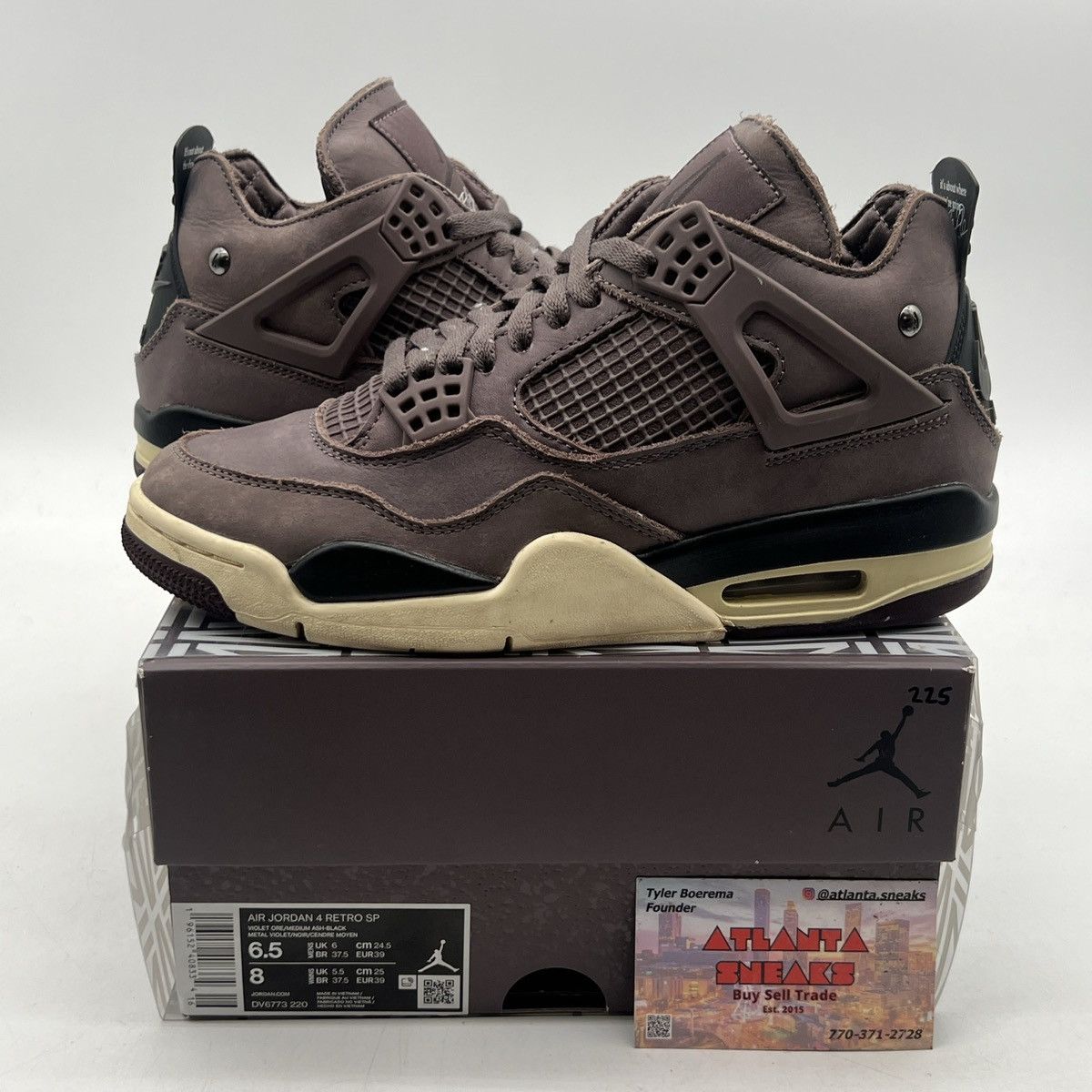 A Ma Maniere Air Jordan 4 Retro SP DV6773-220 Violet Ore Black Burgundy Sz 12 Air Jordan 4 Retro A Ma Maniére Violet Ore | DV6773-220 main image 4