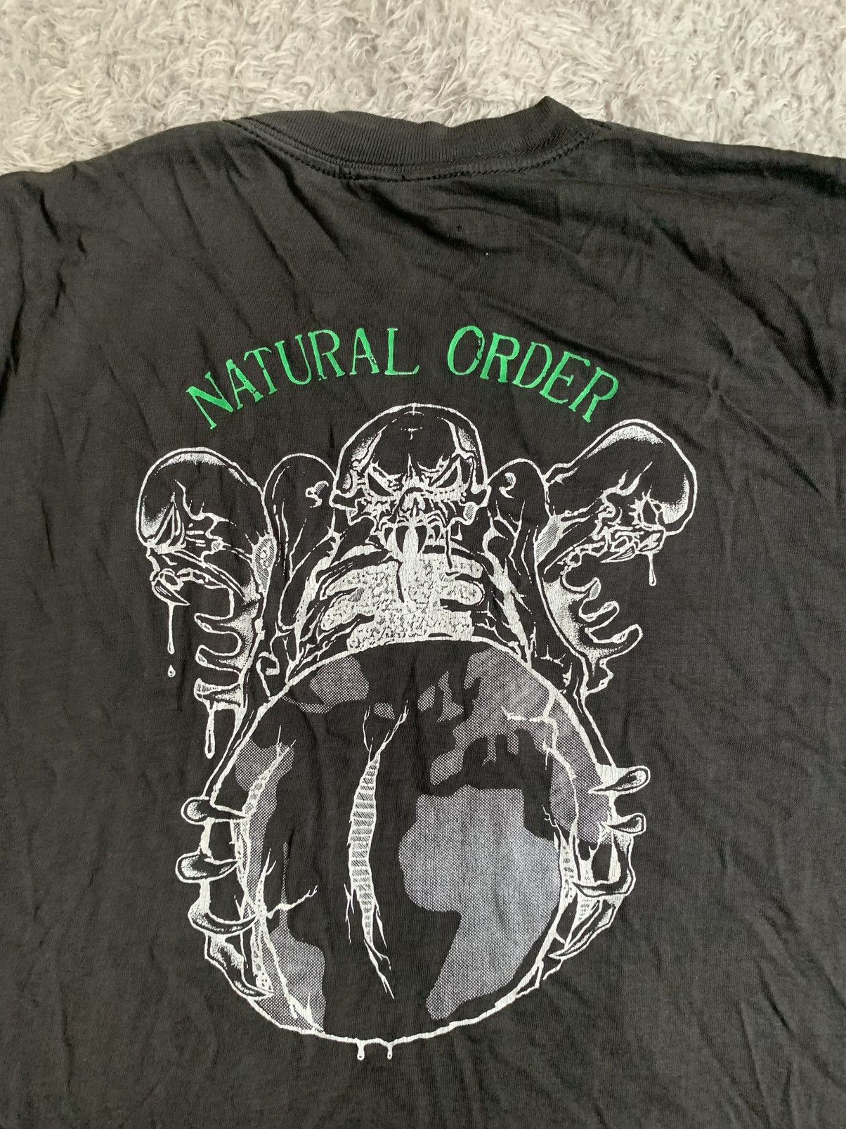 Band Tees Very Rare Vintage 90s Hellbastard Natural Order Tee Size US XL / EU 56 / 4 - 11 Thumbnail