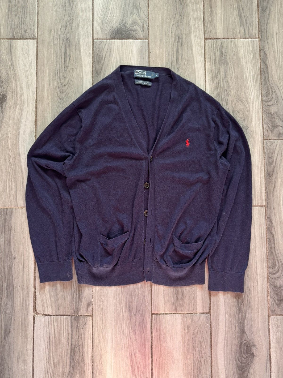 Other Vintage Polo Ralph Lauren navy cardigan Size US L / EU 52-54 / 3 - 1 Thumbnail