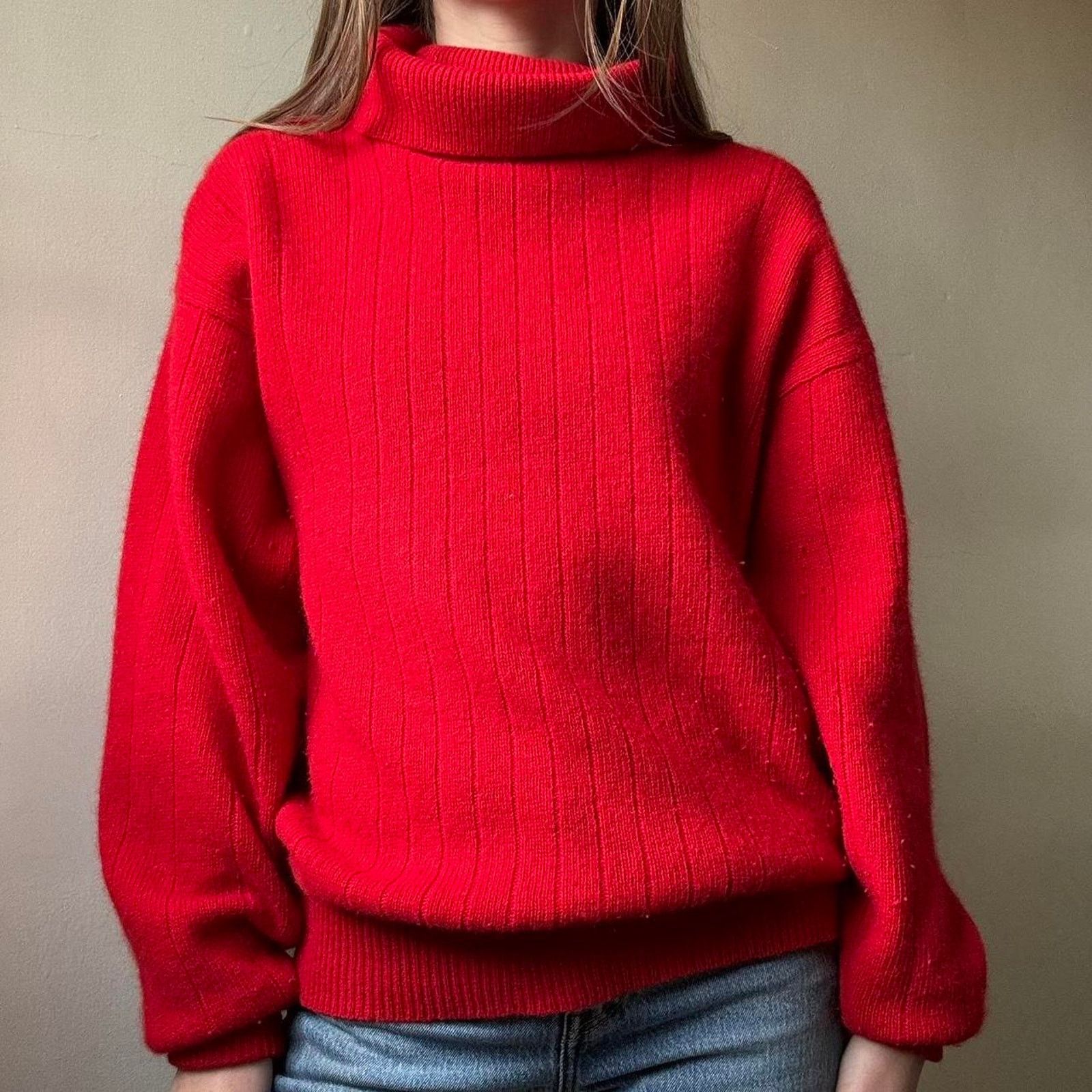 Vintage Vintage White Wheeler & Martha Red Turtleneck Sweater Medium Size M / US 6-8 / IT 42-44 - 3 Thumbnail