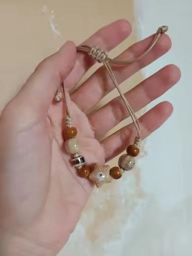 Jewelry Ceramic & Wax Cord Bracelet | Adjustable, Artistic Design Size ONE SIZE - 3 Thumbnail