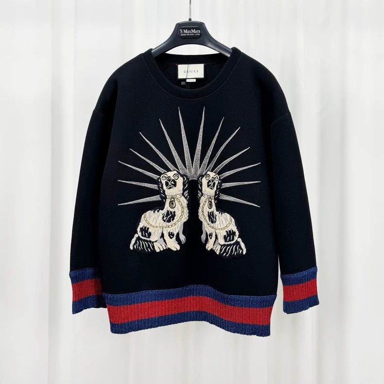 Gucci Gucci Embroidered Puppy Space Cotton Sweatshirt-yf Size US M / EU 48-50 / 2 - 1 Thumbnail