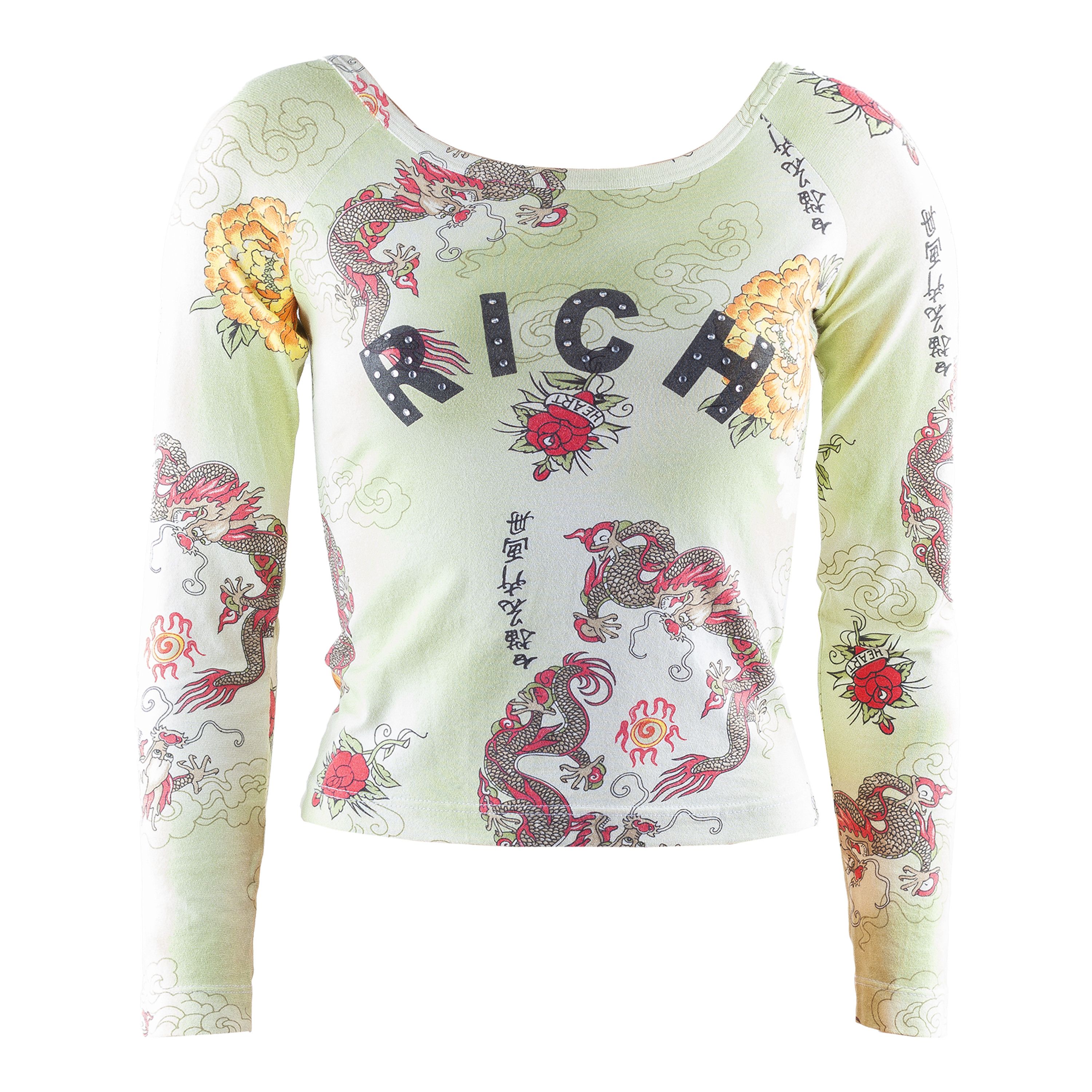John Richmond Richmond Chinese Vintage Long Sleeve Top (L) Size L / US 10 / IT 46 - 1 Thumbnail