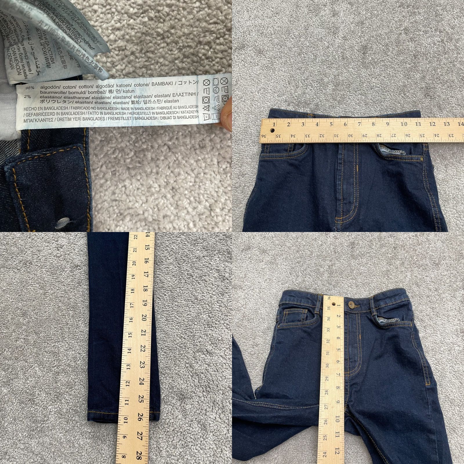 Zara VINTAGE Zara Skinny Denim Jeans Womens 2 Blue Dark Wash Mid Rise Casual 26in Inseam Size 26" / US 2 / IT 38 - 8 Thumbnail