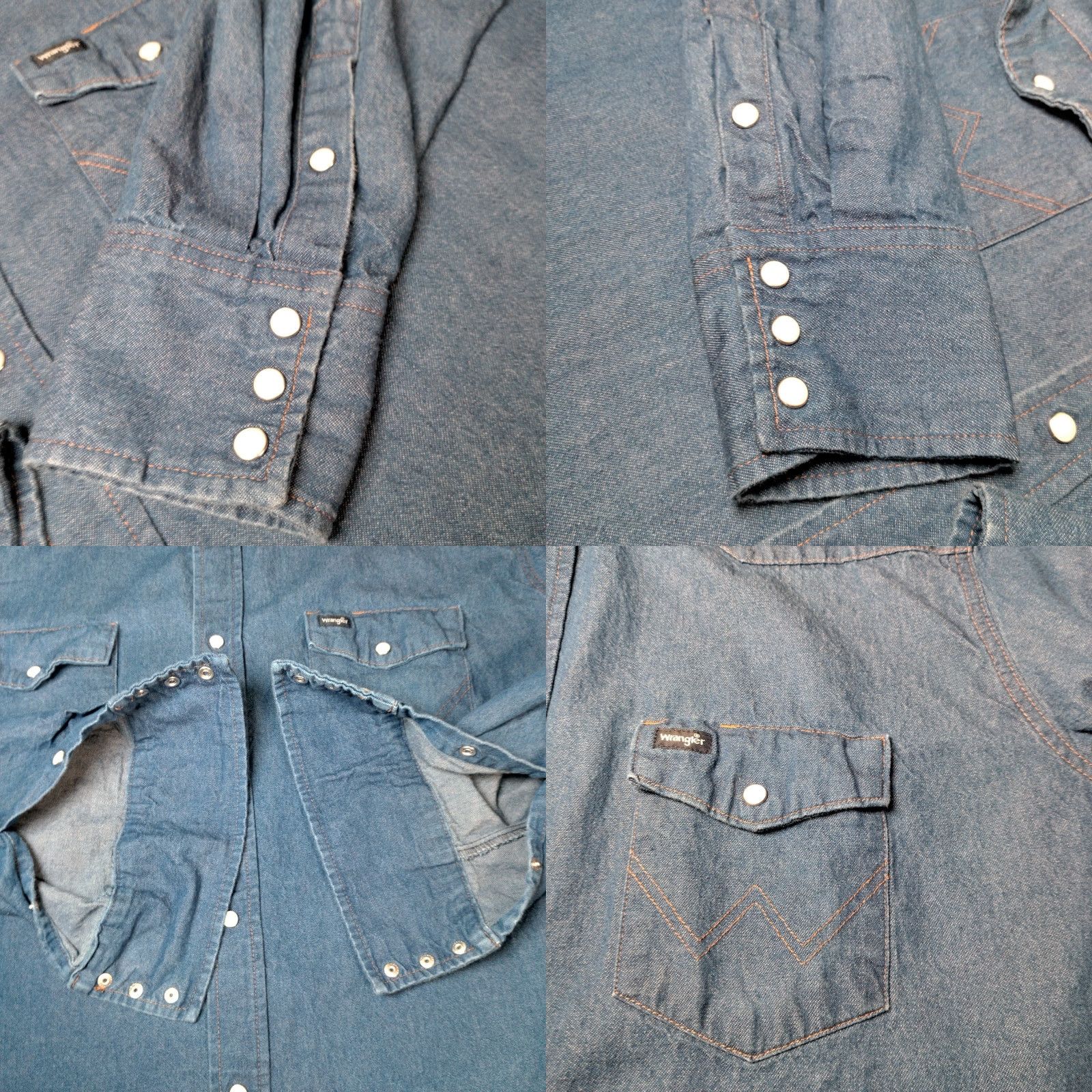 Wrangler Wrangler Denim Pearl Snap Shirt Men 2XT Tall Blue Long Sleeve Ranch Cowboy Rodeo Shirt Size US XXL / EU 58 / 5 - 10 Thumbnail