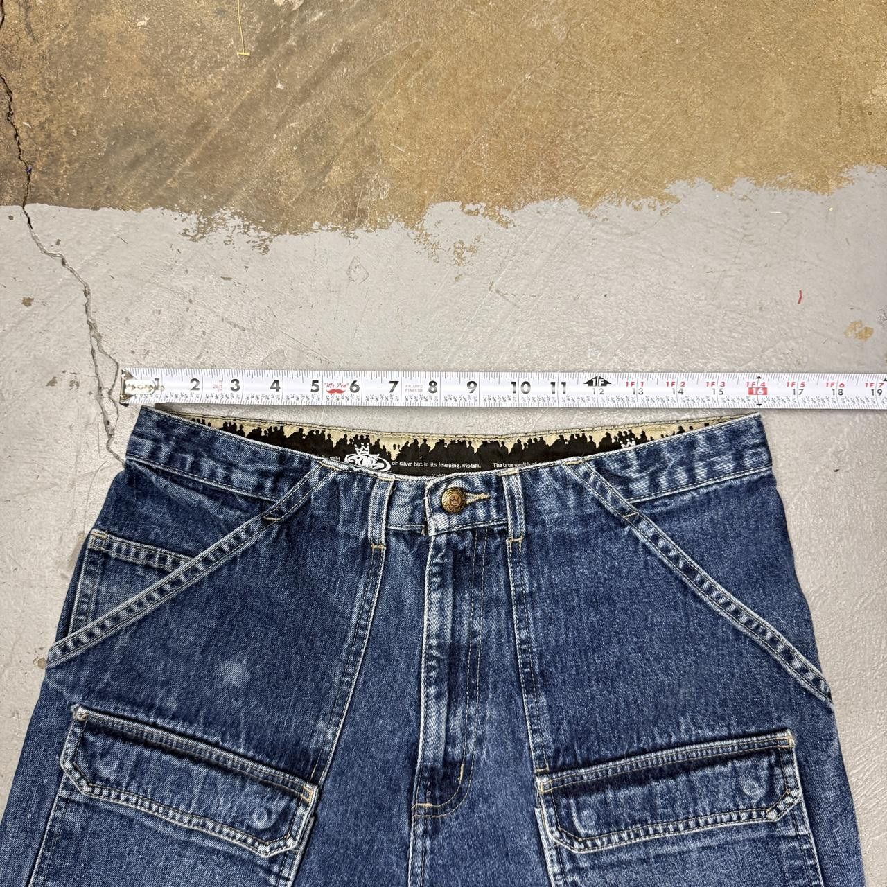 Vintage PnB Nation Cargo Baggy Blue Embroidered Jeans Size 32 x 30 Size US 34 / EU 50 - 5 Thumbnail