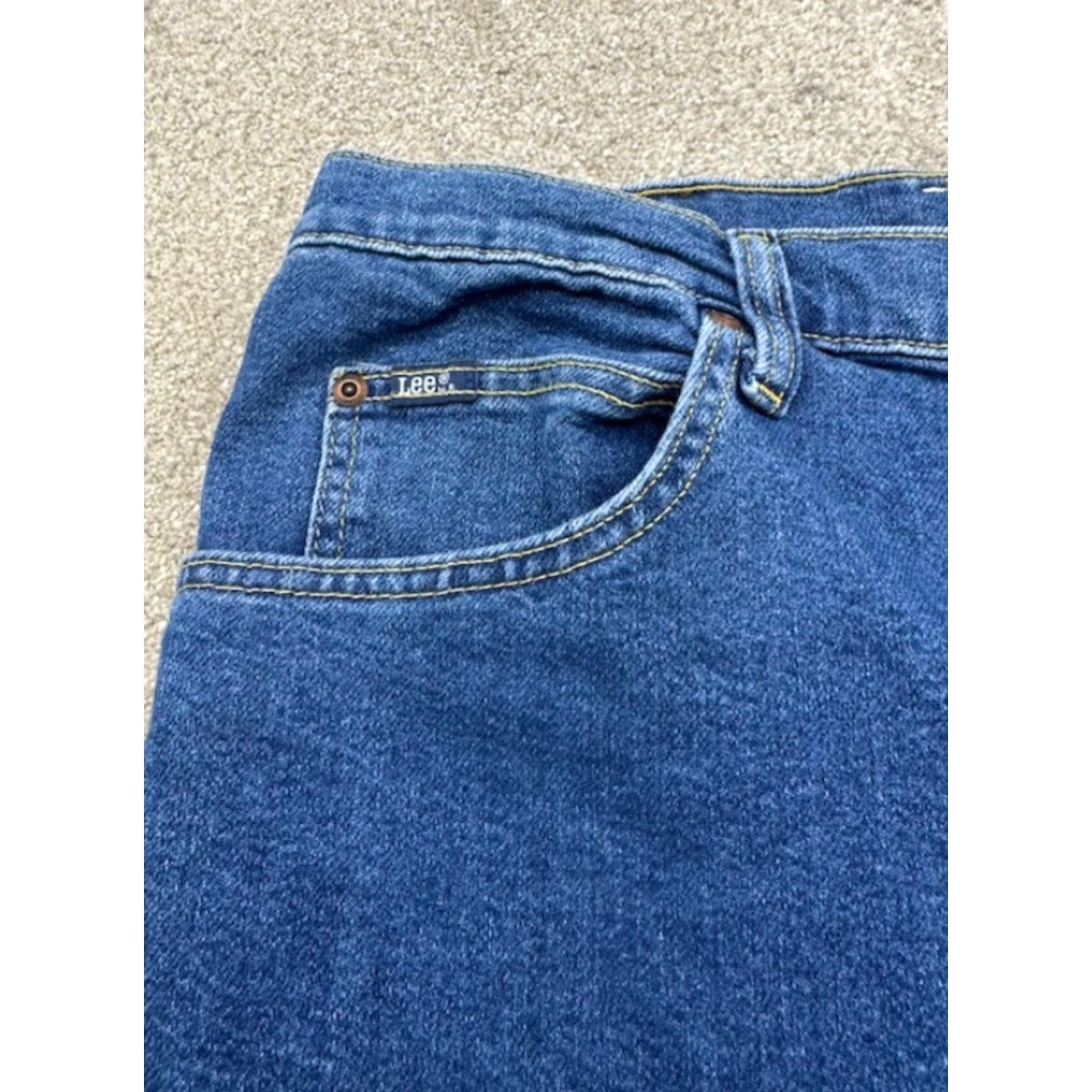 Lee Lee Jeans Mens Jeans 50x32 Blue Denim Regular Fit Straight Leg 6218 Mens Big & Tall 50 46" Waist 32" Inseam Blue 5-Pocket Denim Jeans Size US 34 / EU 50 - 6 Thumbnail