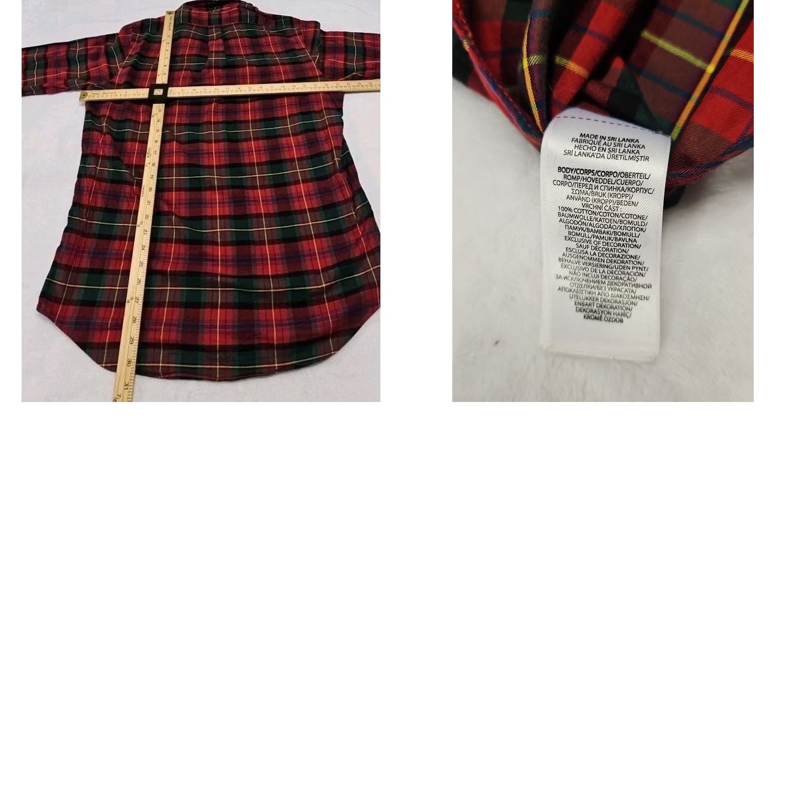 Ralph Lauren Ralph Lauren Button-Down Shirt LG Red Green Plaid Classic Fit Men’s Cotton Multicolor Long Sleeve Casual Business Travel Easy Care Size US L / EU 52-54 / 3 - 8 Thumbnail