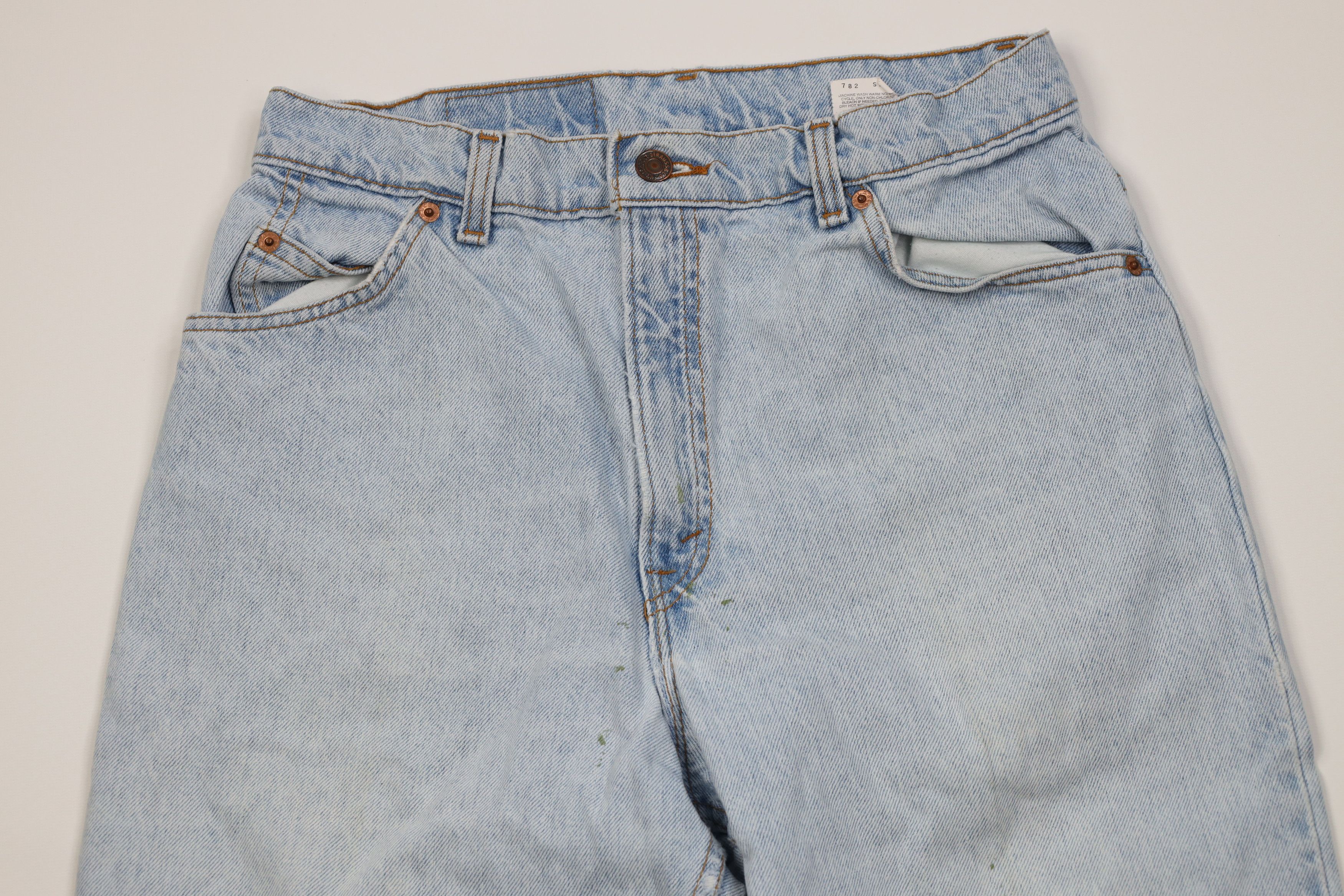 Levi's Vintage 90s Levis 15951 Orange Tab Short Tapered Leg Jeans Size 34" / US 12 / IT 48 - 2 Thumbnail