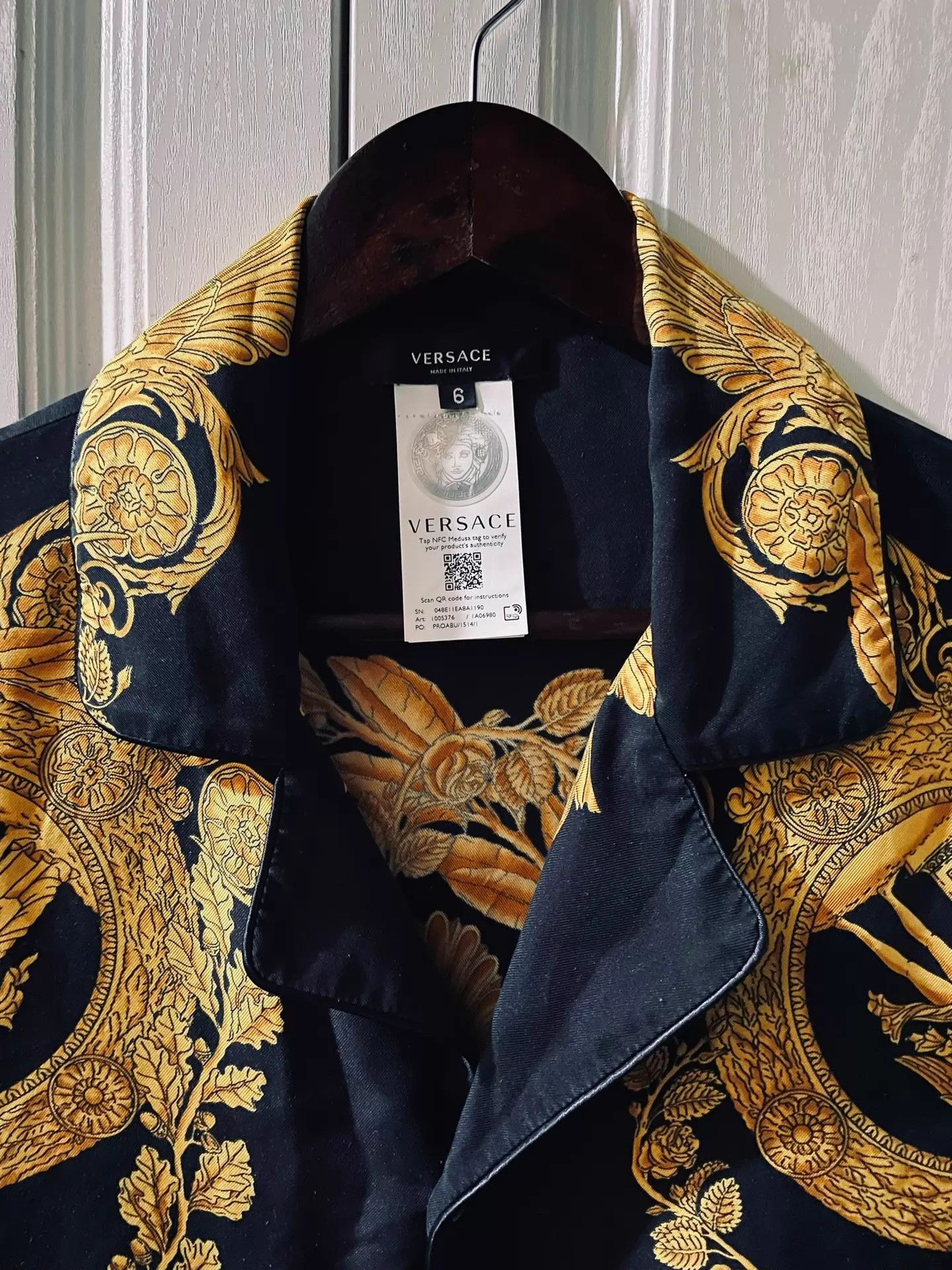 Bottega Veneta Versace Silk Shirt Black Gold Baroque Runway Limited 2XL Size US XXL / EU 58 / 5 - 3 Thumbnail