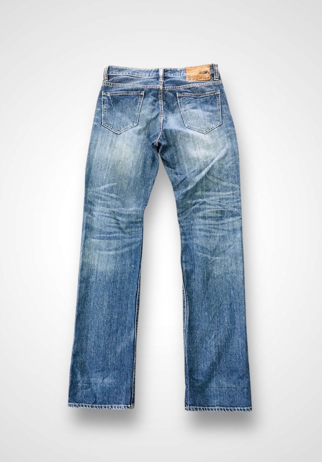 Japanese Brand Navy Distressed Jeans (15) Size US 31 - 2 Thumbnail