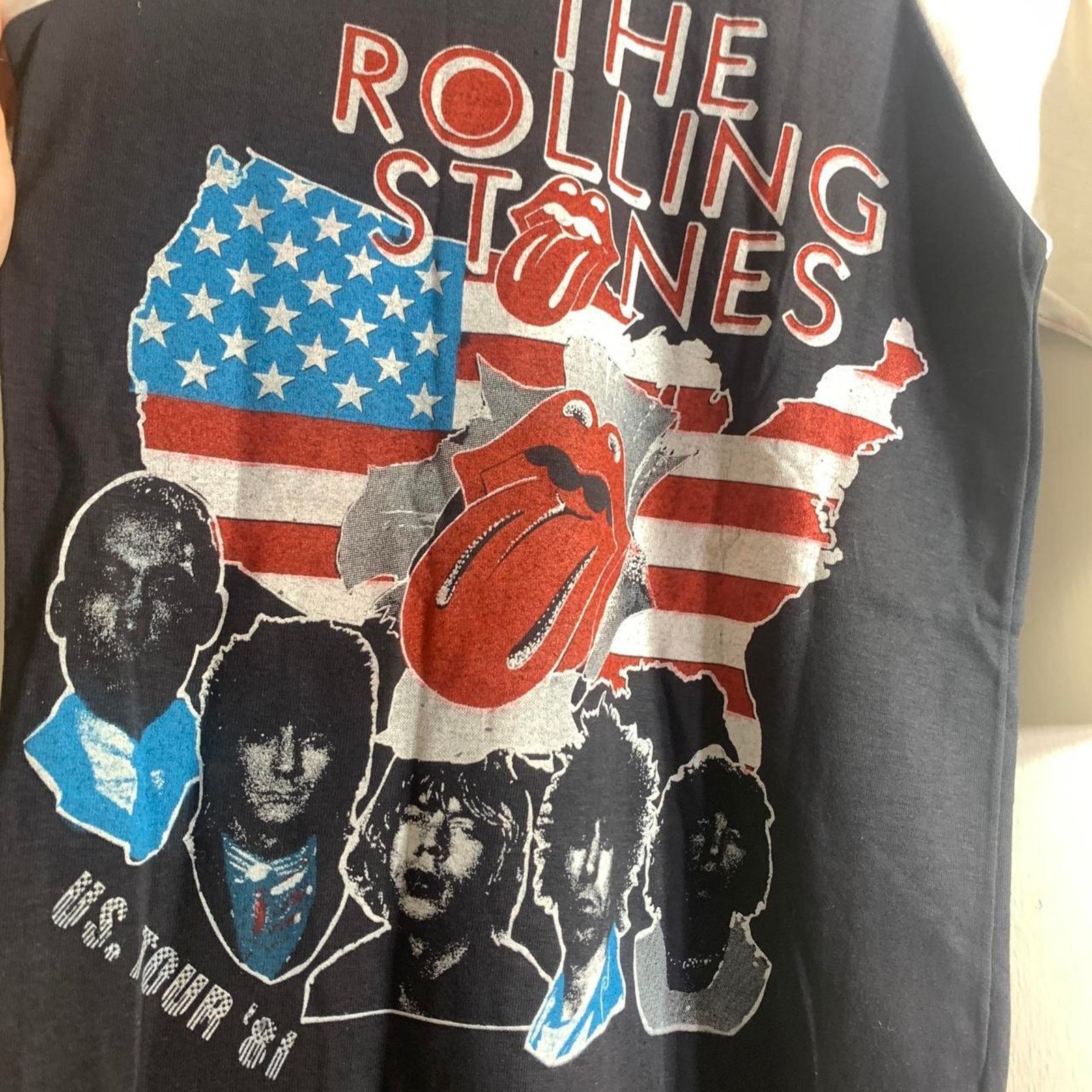 Vintage 1981 THE ROLLING STONES Tour raglan baseball tee shirt SMALL Size US S / EU 44-46 / 1 - 7 Thumbnail