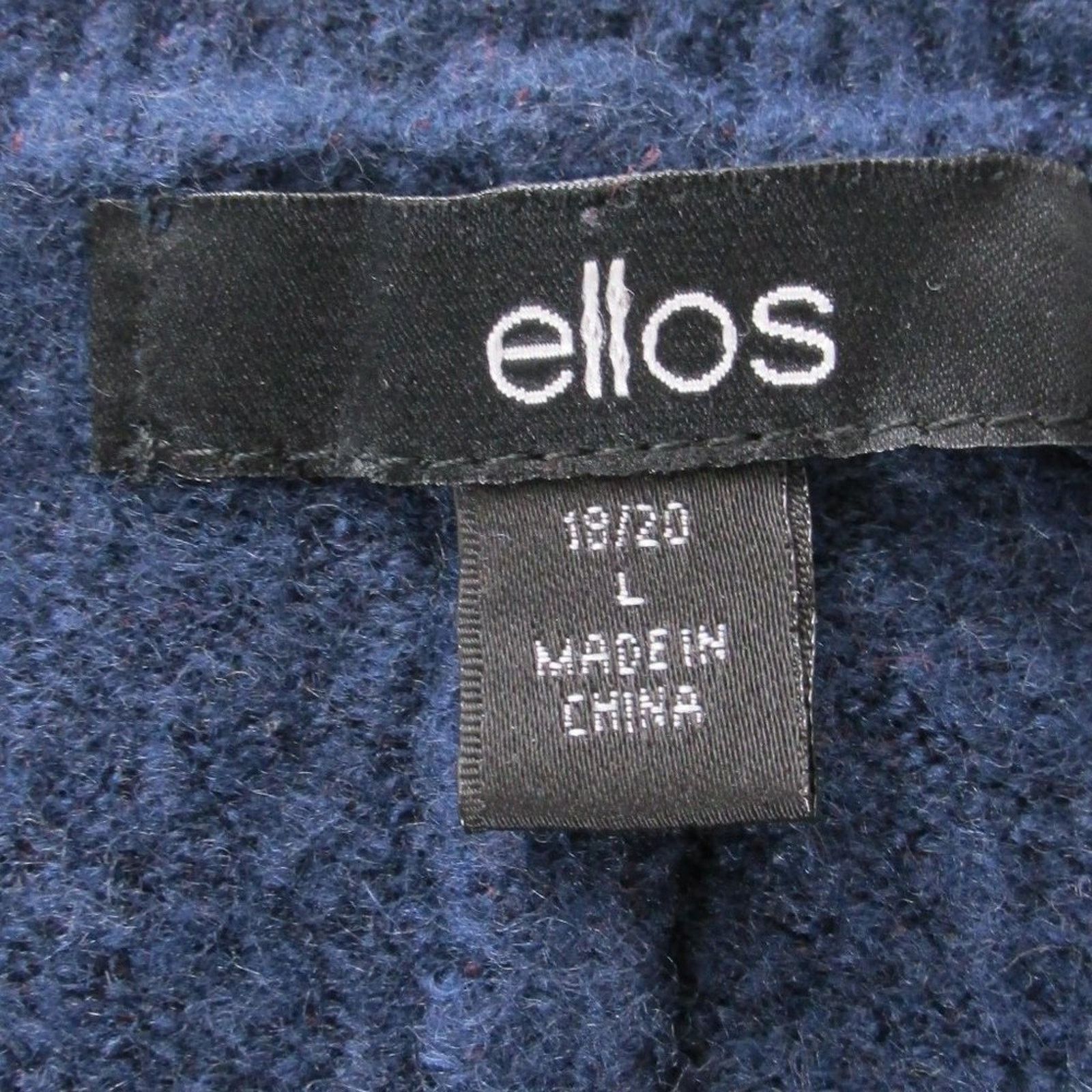 Other Ellos Navy Blue Button Pullover Stretchy Long Sleeve Sweater Size L / US 10 / IT 46 - 12 Thumbnail
