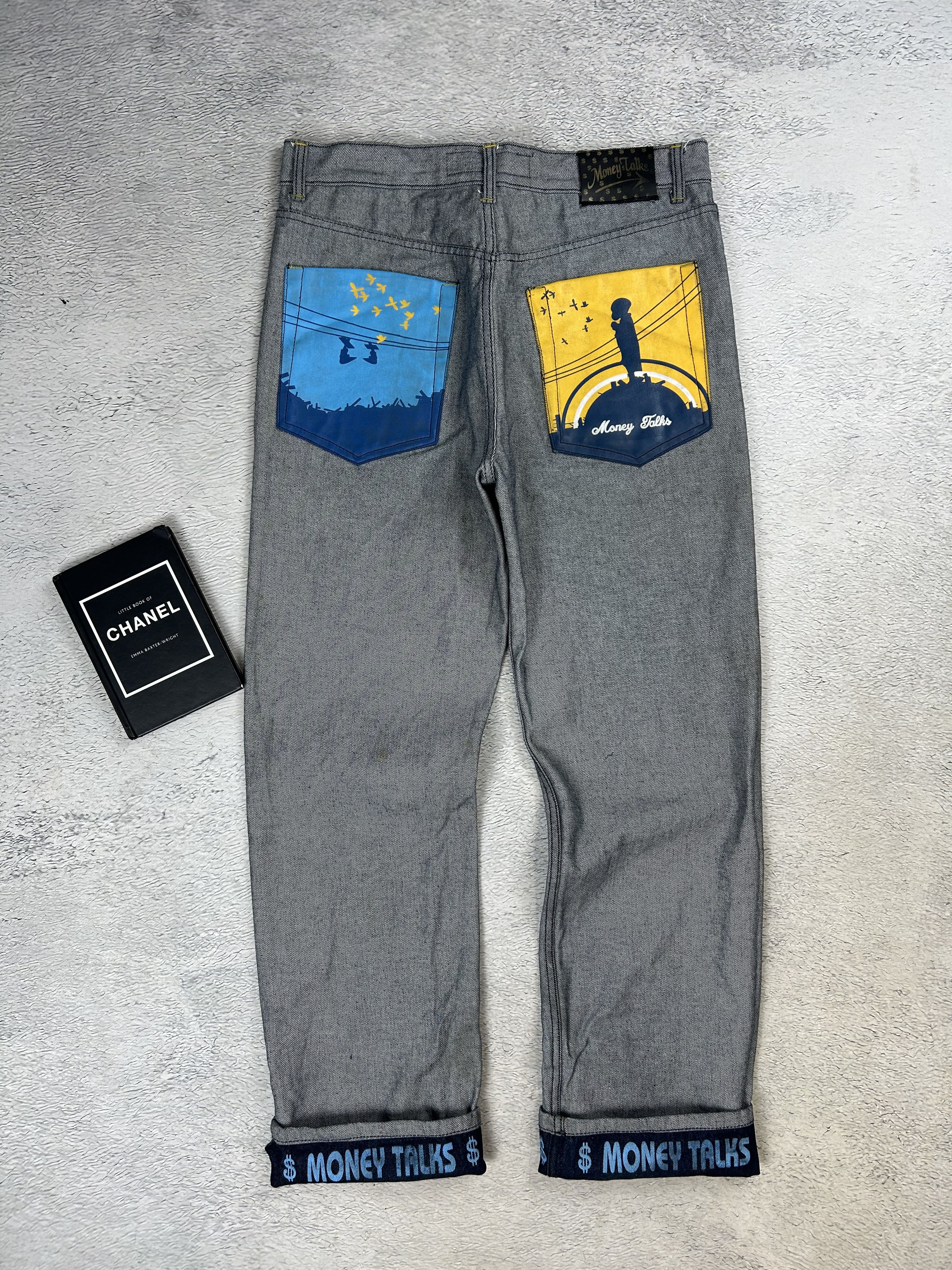 JNCO × Japanese Brand CRAZY vintage Money Talks jeans Big Back Logo Coogi Style Size US 36 / EU 52 - 4 Thumbnail