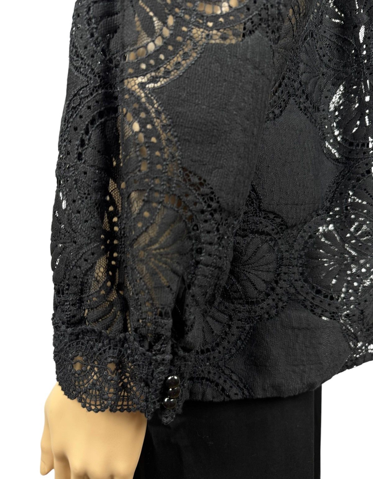Sezane Sezane Lace Pattern Mock Neck Blouse Cotton size 44 Size L / US 10 / IT 46 - 8 Thumbnail