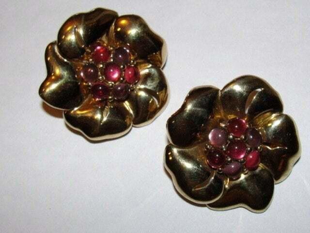 Designer 18 kt Gold Vermeil Sterling Silver Massive Flower Earring Size ONE SIZE - 1 Thumbnail