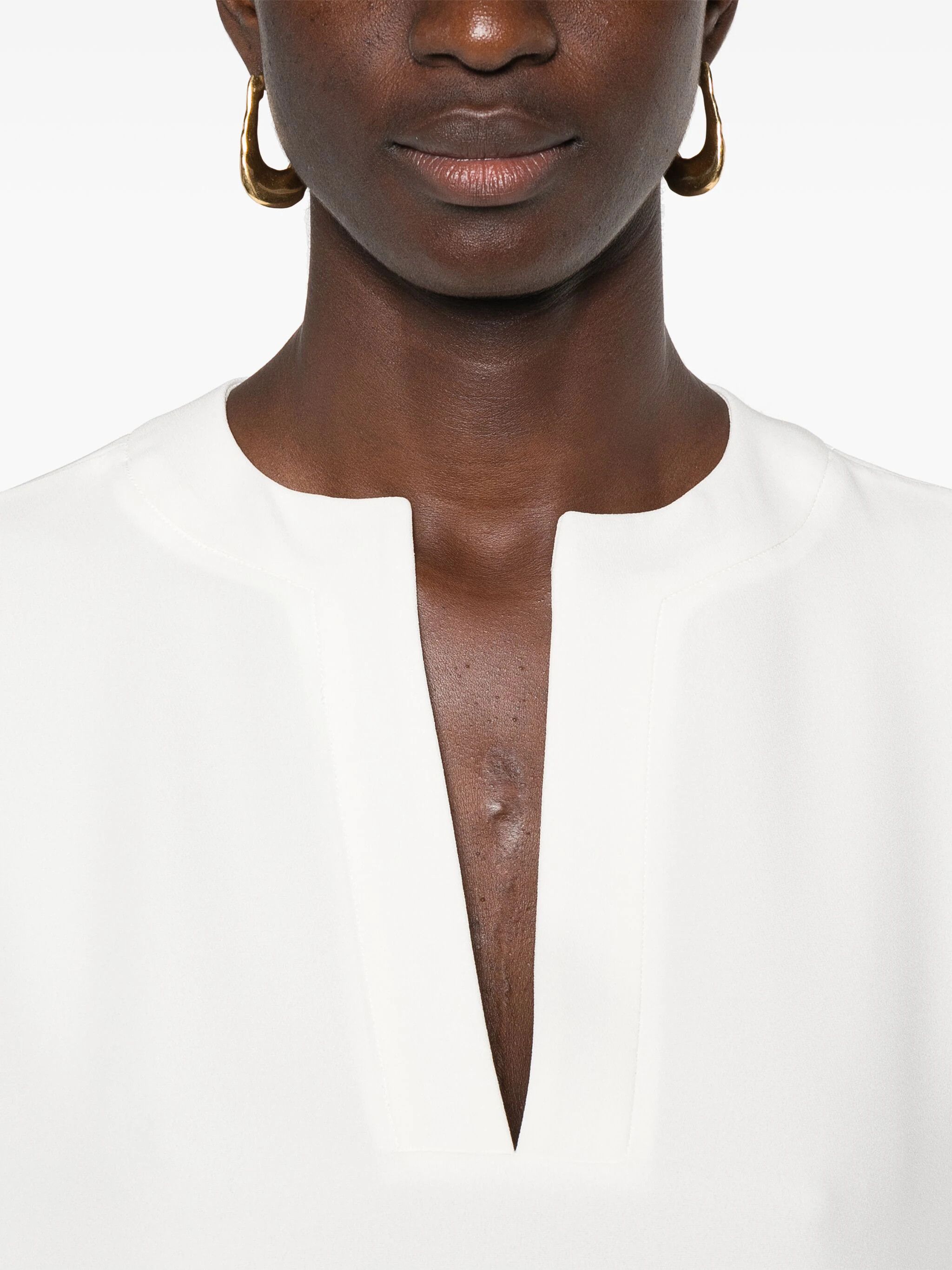Valentino o1s22i1n0924 Cady Couture Crepe Blouses in White Size S / US 4 / IT 40 - 5 Thumbnail