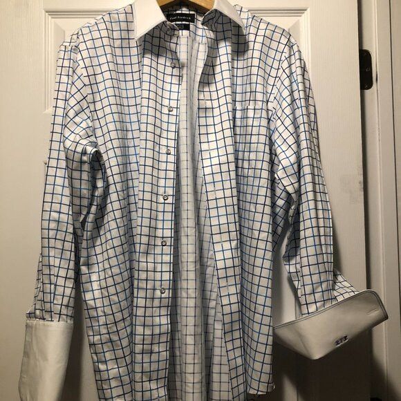 Paul Fredrick Paul Fredrick men's 100%cotton dress shirt size: 16 1/2-32 Size US L / EU 52-54 / 3 - 2 Thumbnail
