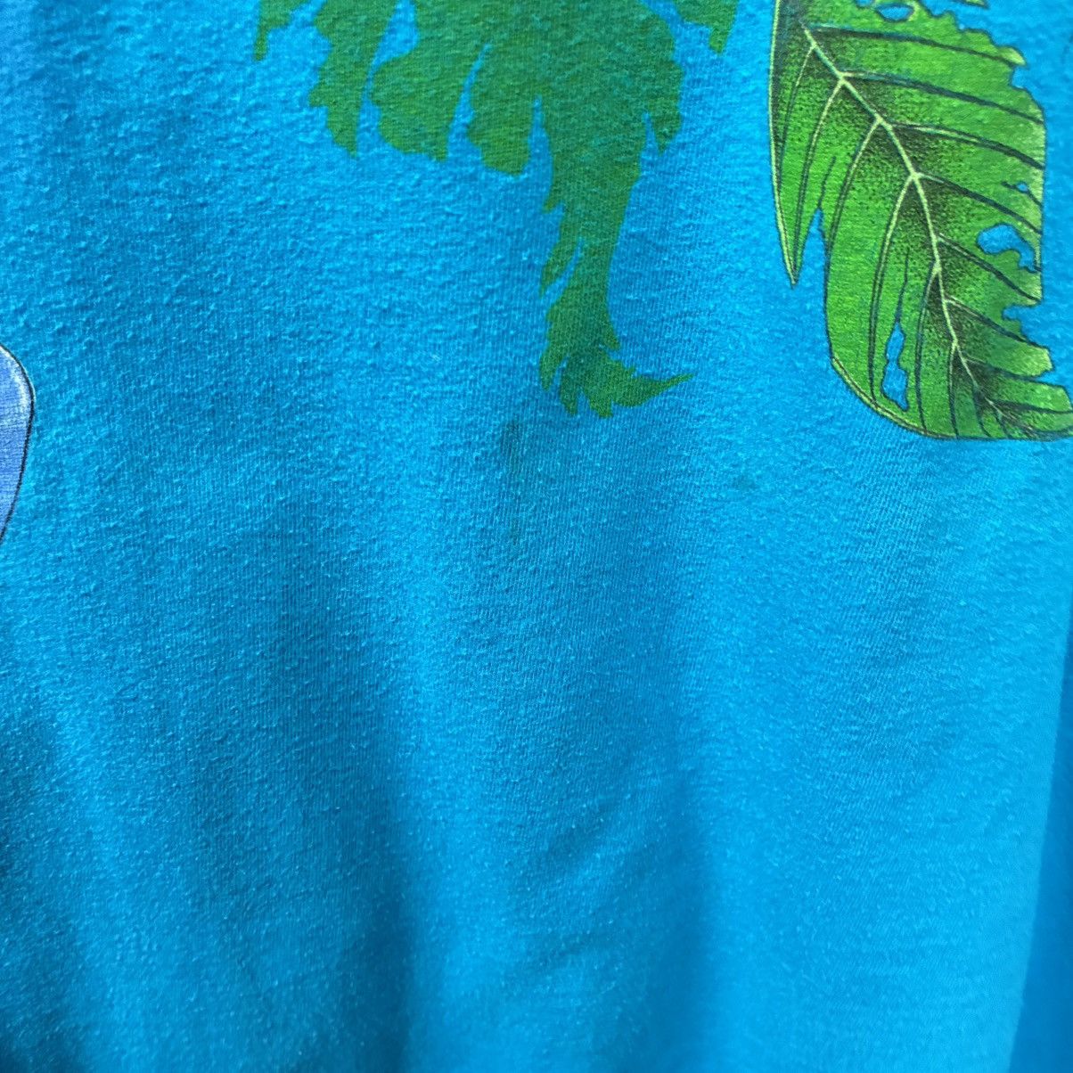 Hanes Vintage 1991 Teal Blue Wraparound Nature Frog Art tee Large Size US L / EU 52-54 / 3 - 8 Thumbnail