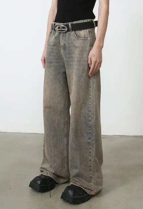Japanese Brand × Jean Pants Retro washed distressed trendy oversize jeans Size US 32 / EU 48 - 2 Thumbnail
