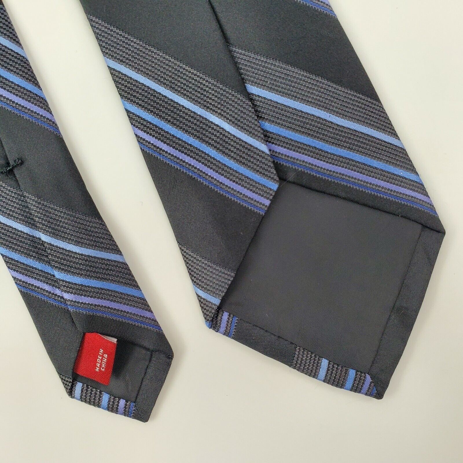 Merona Merona Black Blue Striped Silk Tie Classic Size ONE SIZE - 5 Thumbnail