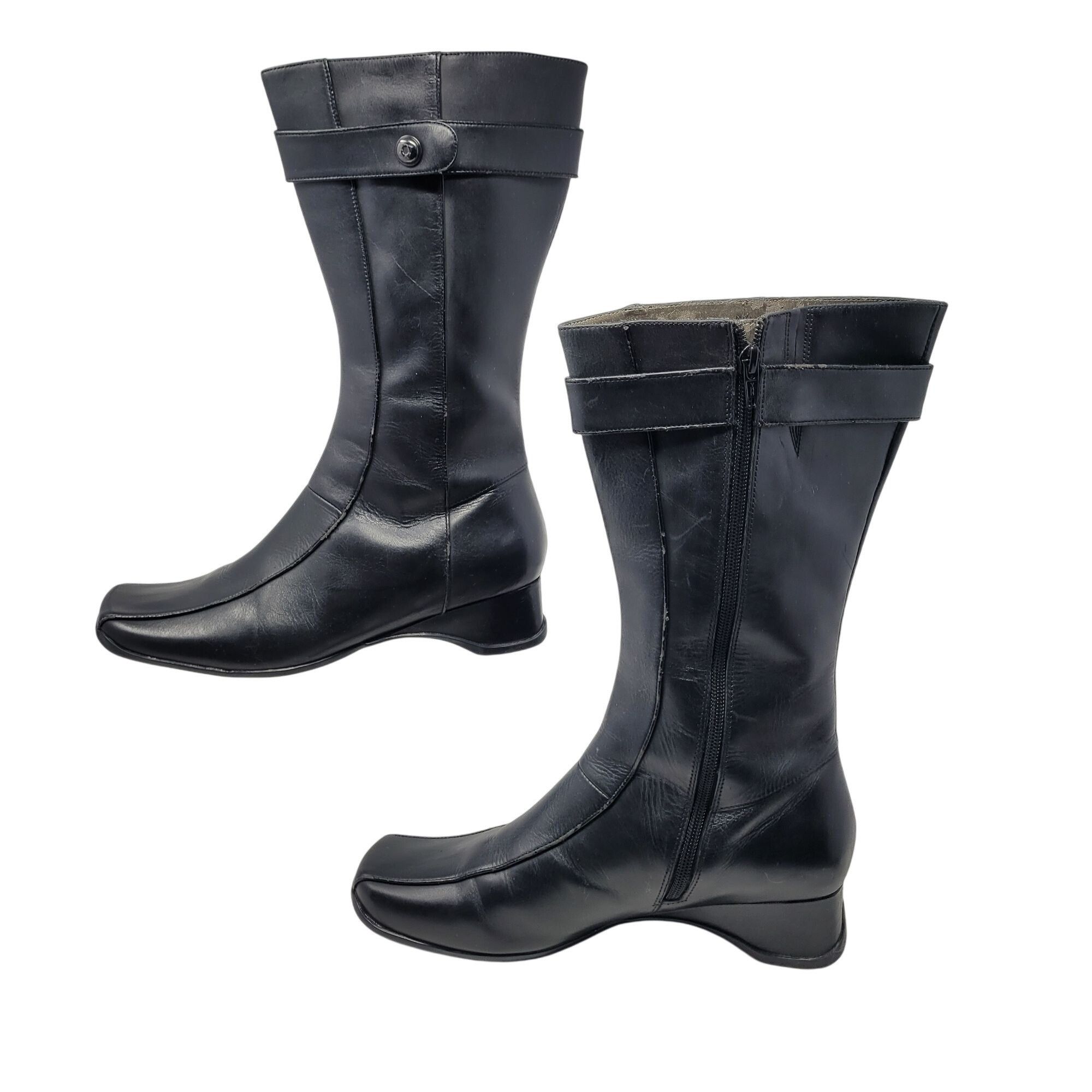 Designer Kenneth Cole Reaction Sz 9.5 Black Leather Jonely Lonely Boo Size US 9.5 / IT 39.5 - 6 Thumbnail