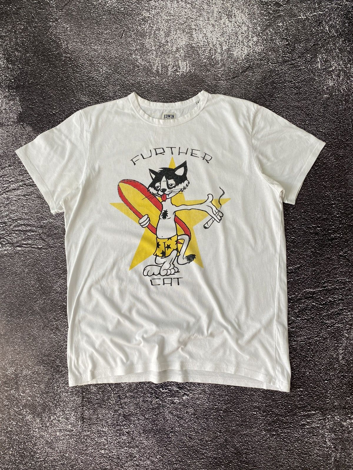 Edwin Edwin Further Cat TS White T-Shirt Size M Size US M / EU 48-50 / 2 - 1 Thumbnail