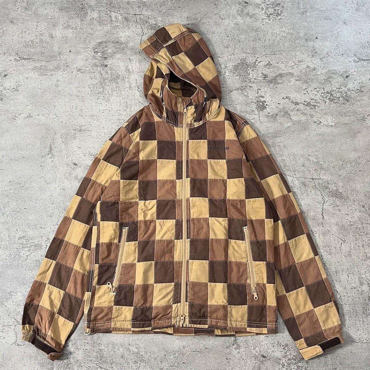 Columbia Columbia Checker Patchwork Jacket - Brown japan release 