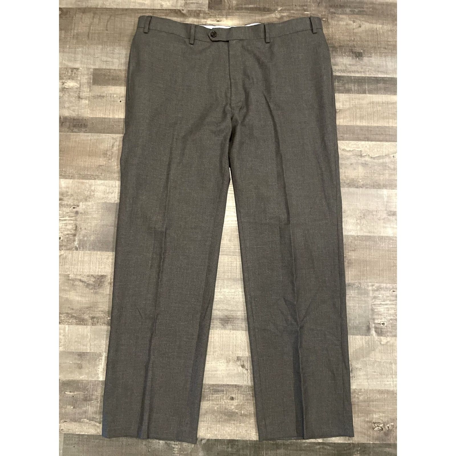 Ralph Lauren Ralph Lauren Pants Mens 38x30 Gray Checkered Dress Slacks Slim Fit Dress Pants Slimming Flat Front Straight Leg 38in Inseam Mens Size US 38 / EU 54 - 4 Thumbnail