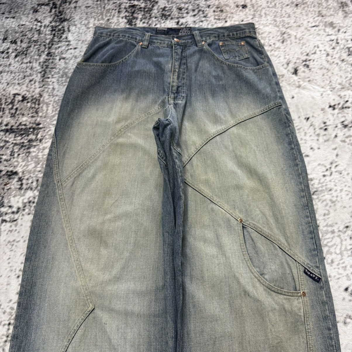 JNCO Y2K Vintage Den Em Jenz Crazy Paneled Baggy Jeans Size US 36 / EU 52 - 3 Thumbnail