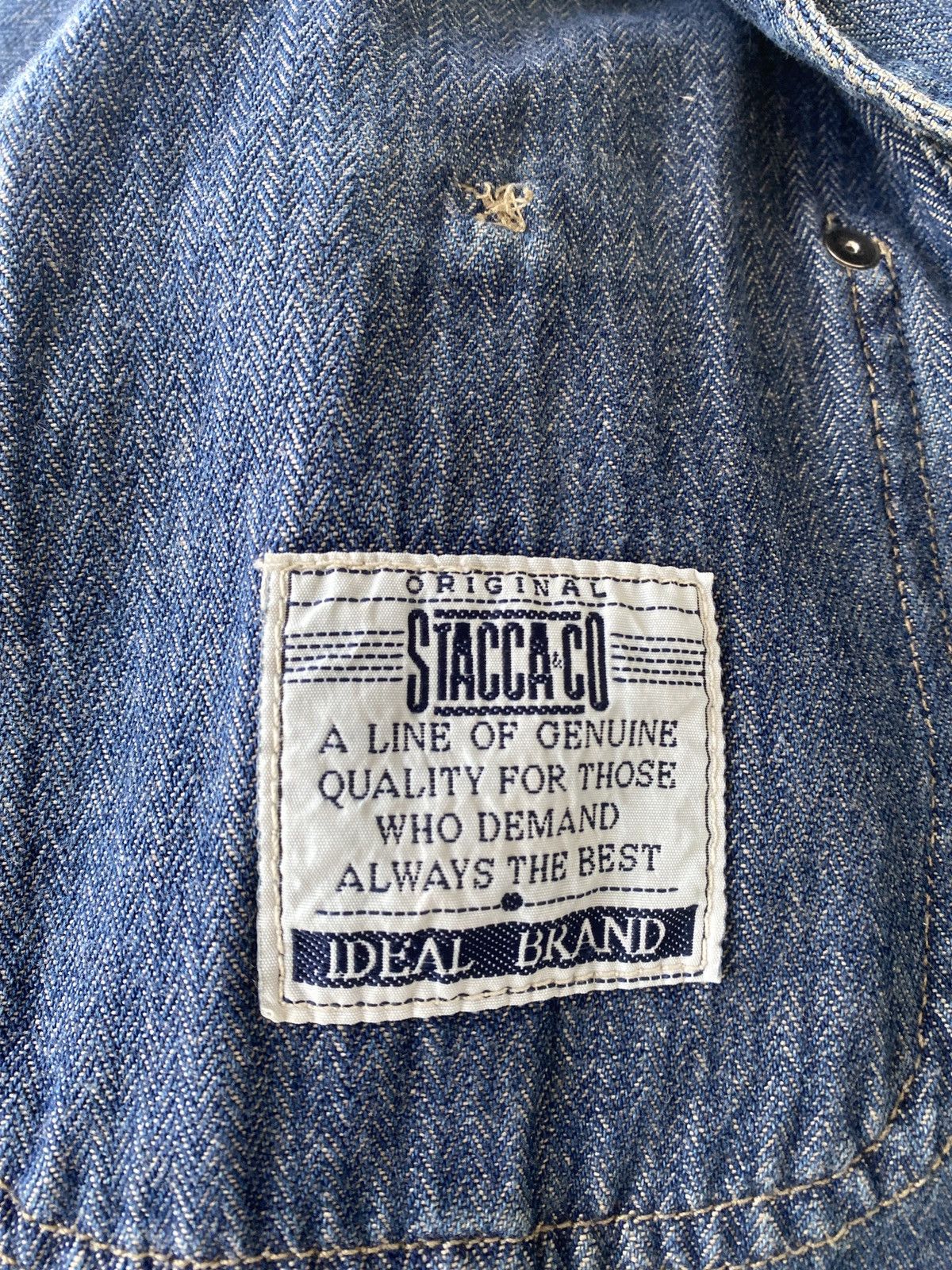 Vintage Vintage ultra rare workwear denim stacca co. long jacket Size US XL / EU 56 / 4 - 3 Thumbnail