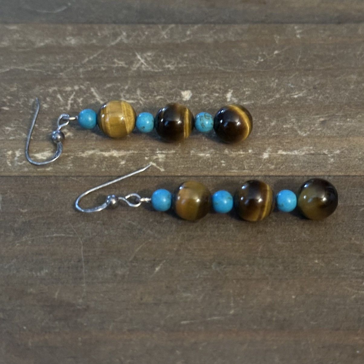 Other Tigers eye and turquoise bead dangle earrings Size ONE SIZE - 4 Thumbnail