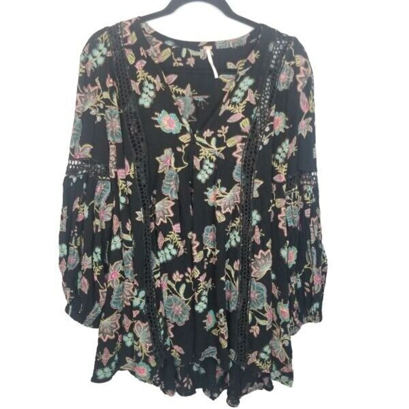 Free People Free People Just The Two Of Us Floral Tunic S Peasant Boho Size S / US 4 / IT 40 - 2 Thumbnail