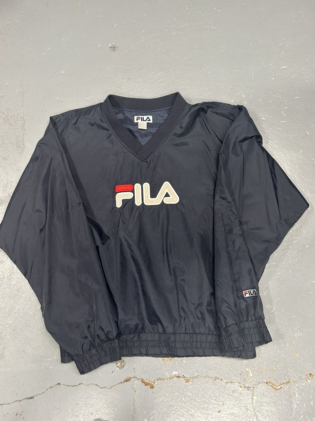 Fila × Vintage Crazy Vintage Y2K Essential Navy Fila Pullover Windbreaker Size US XL / EU 56 / 4 - 1 Thumbnail