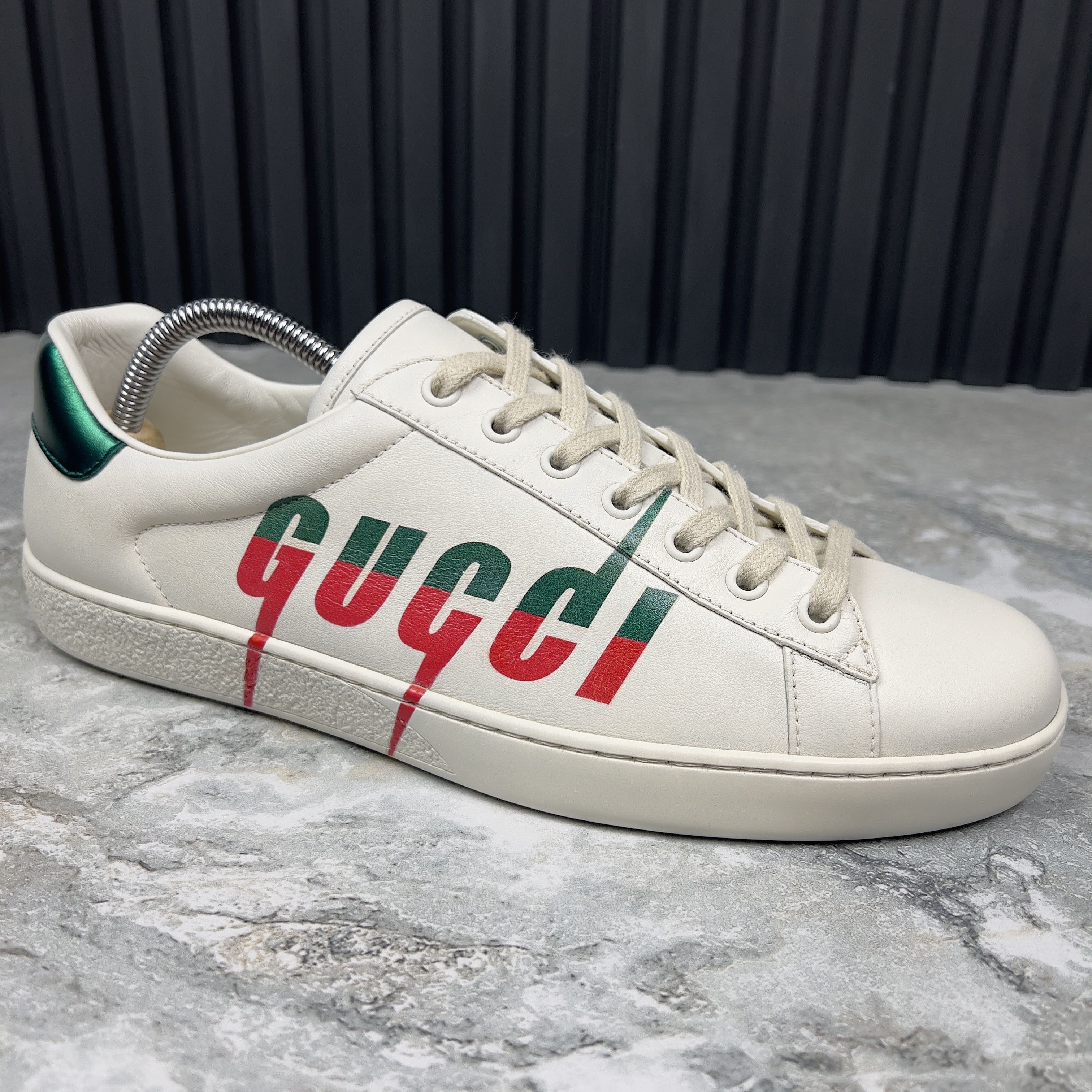 Gucci Gucci Ace Low Top Sneakers Leather Red Green Logo Size US 8.5 / EU 41-42 - 4 Thumbnail