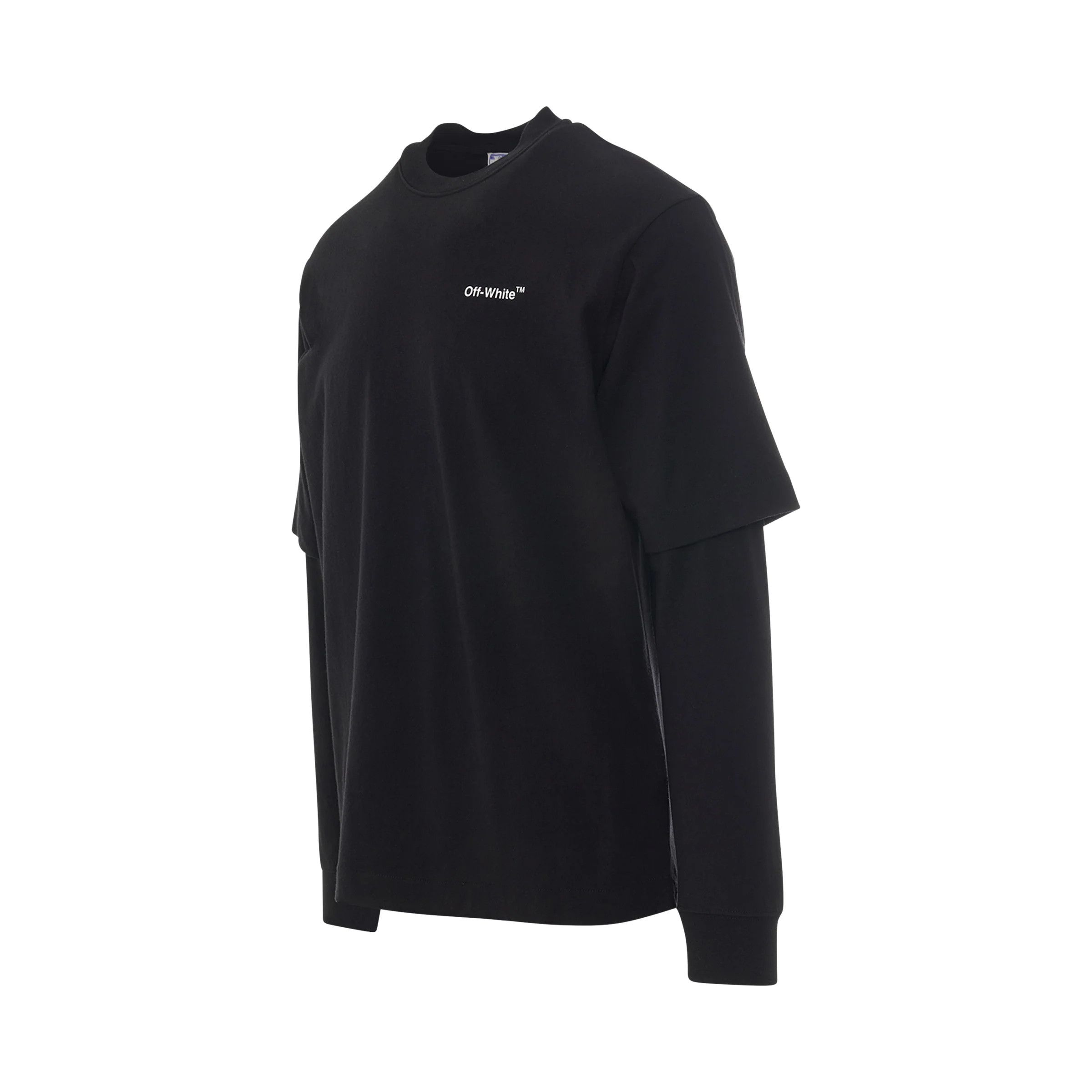 Off-White o1gr1nt1124 Caravag Crownin Double Sleeve T-Shirt in Black Size US XXS / EU 40 - 2 Thumbnail