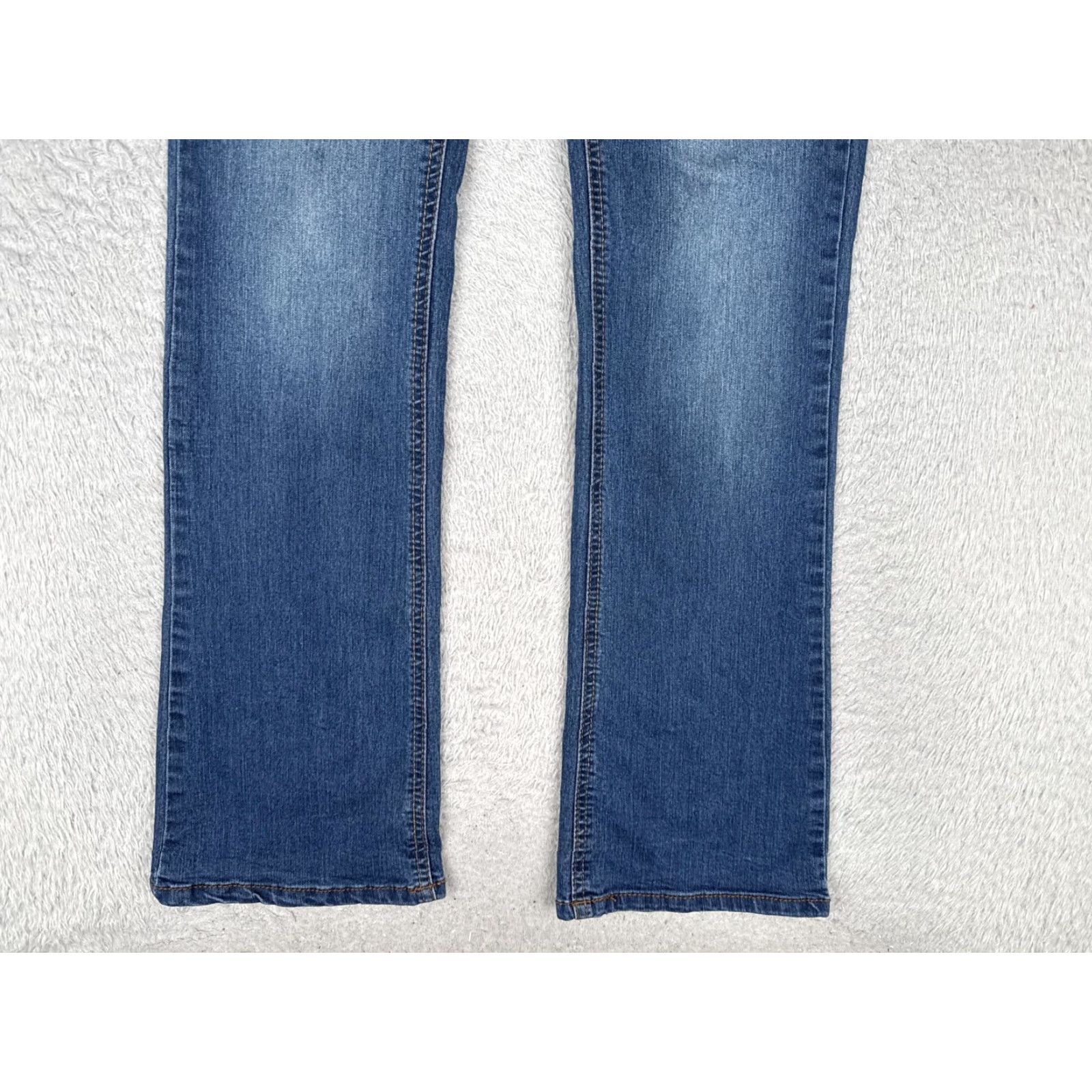 Vintage WallFlower Jeans Juniors 9 Blue Mid Rise Bootcut Stretch Denim Medium Wash 28x30 Size 30" / US 8 / IT 44 - 2 Thumbnail