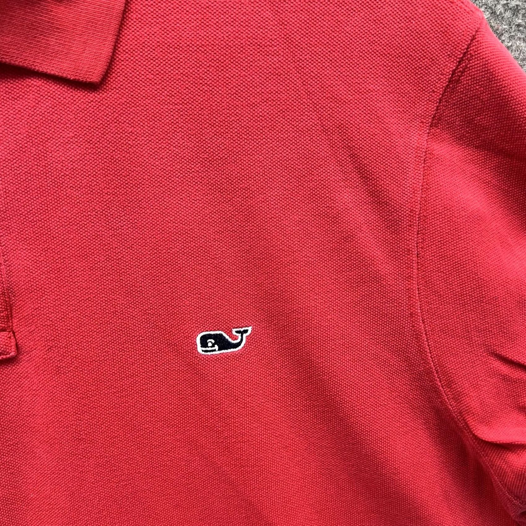 Vineyard Vines VINEYARD VINES Polo Shirt Mens M Red Solid Whale Logo Pique Cotton Casual Size US M / EU 48-50 / 2 - 6 Thumbnail