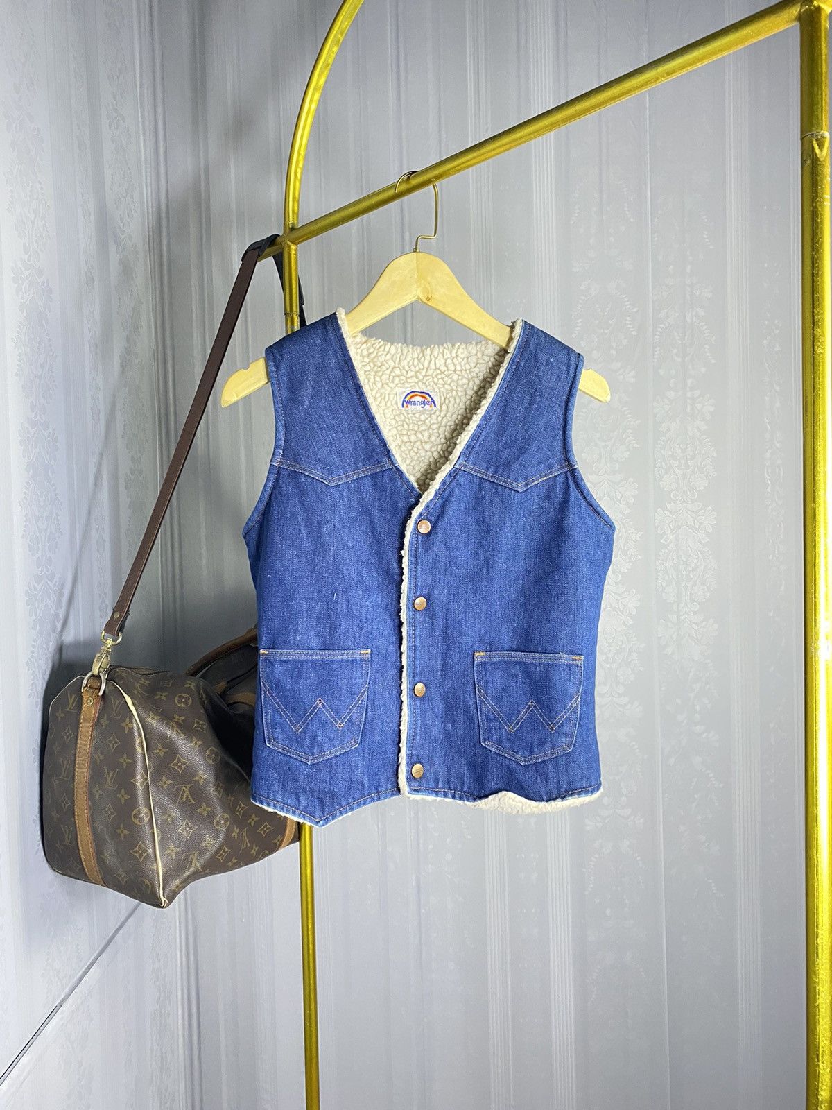 Vintage × Wrangler Western Rainbow Sherpa Riders Vest Size S / US 4 / IT 40 - 7 Thumbnail