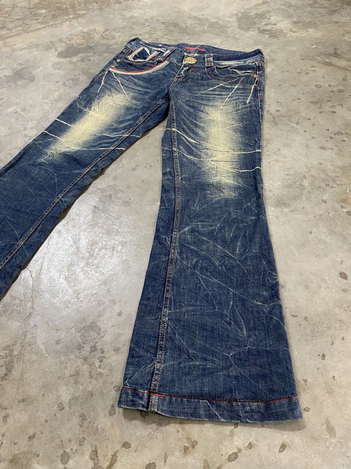 Hysteric Glamour Flare Jeans Japanese Riobera Mud Rusty Denim @301 Size US 31 - 8 Thumbnail