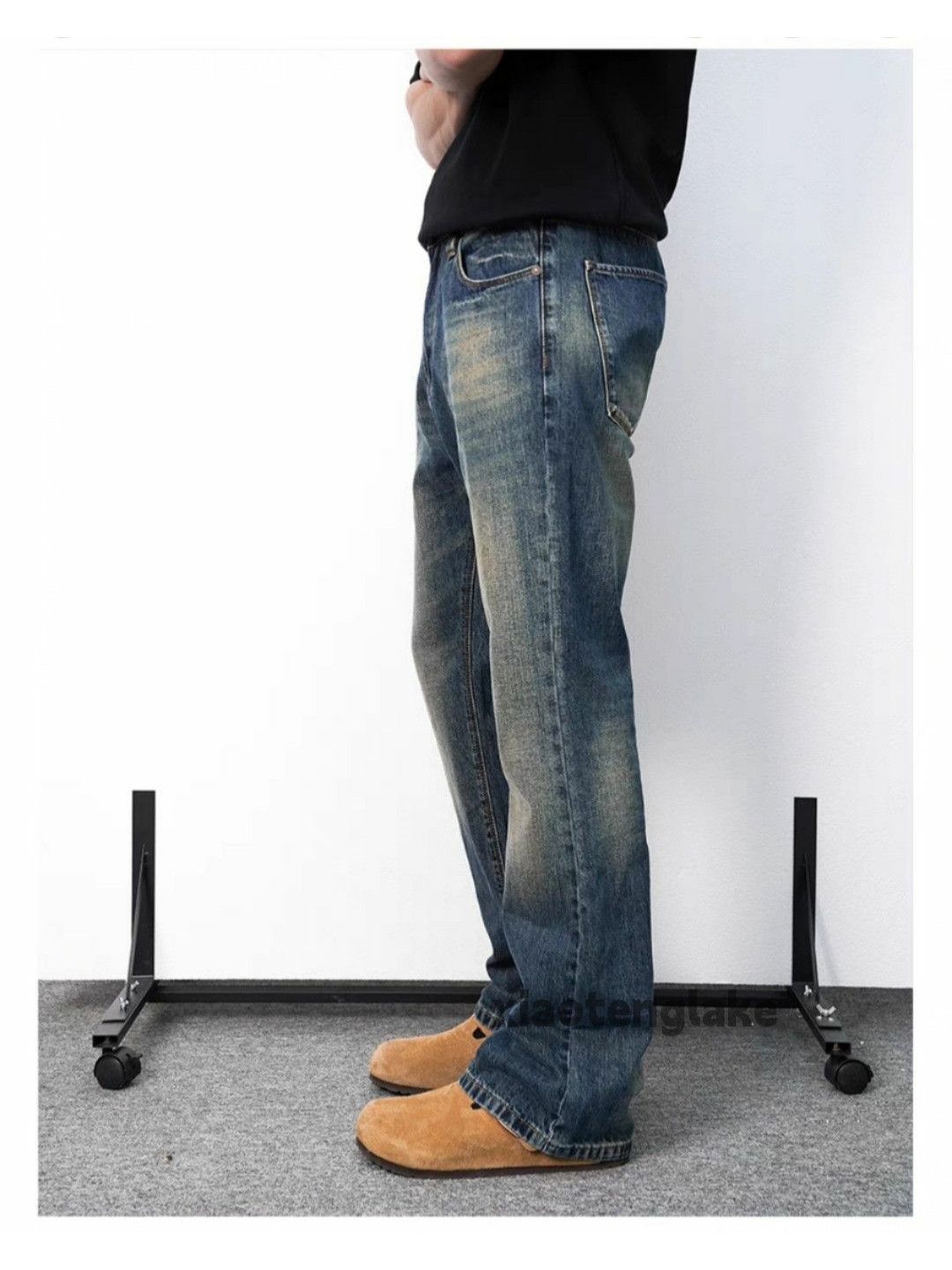 Jean × Vintage washed faded cleanfit skate hiphop grunge flared jeans Size US 32 / EU 48 - 3 Thumbnail