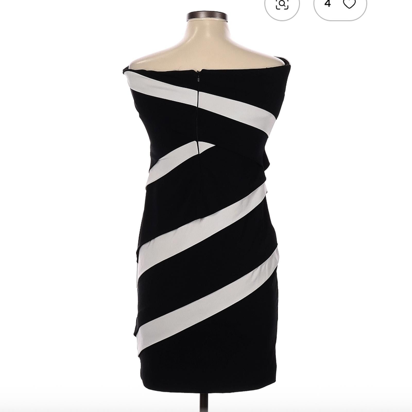 Other White House Black Market Black and White Strapless Casual 10 Size L / US 10 / IT 46 - 2 Thumbnail