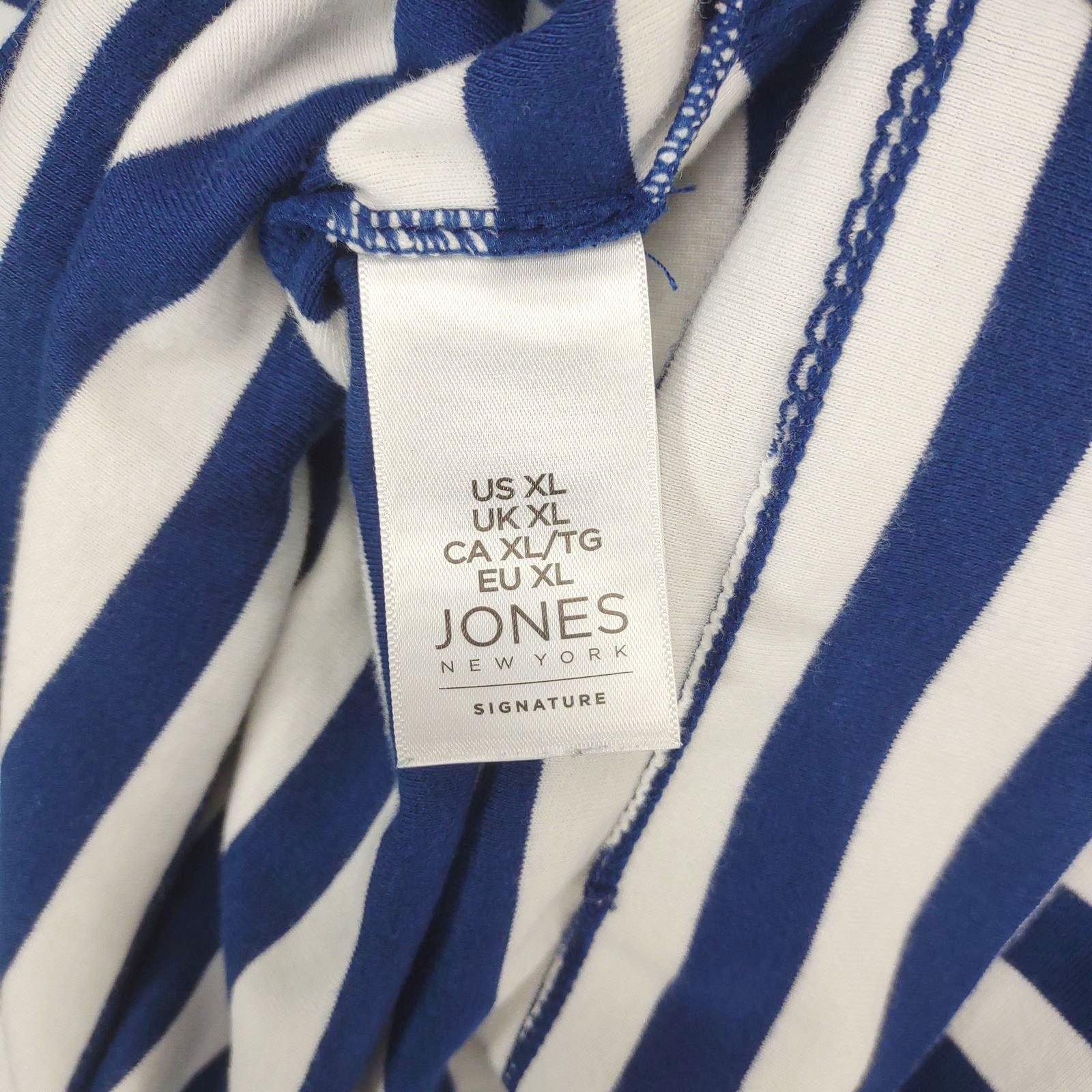 Jones New York Jones NY Women's XL Navy Striped Nautical 3/4 Sleeve Shirt Size XL / US 12-14 / IT 48-50 - 5 Thumbnail