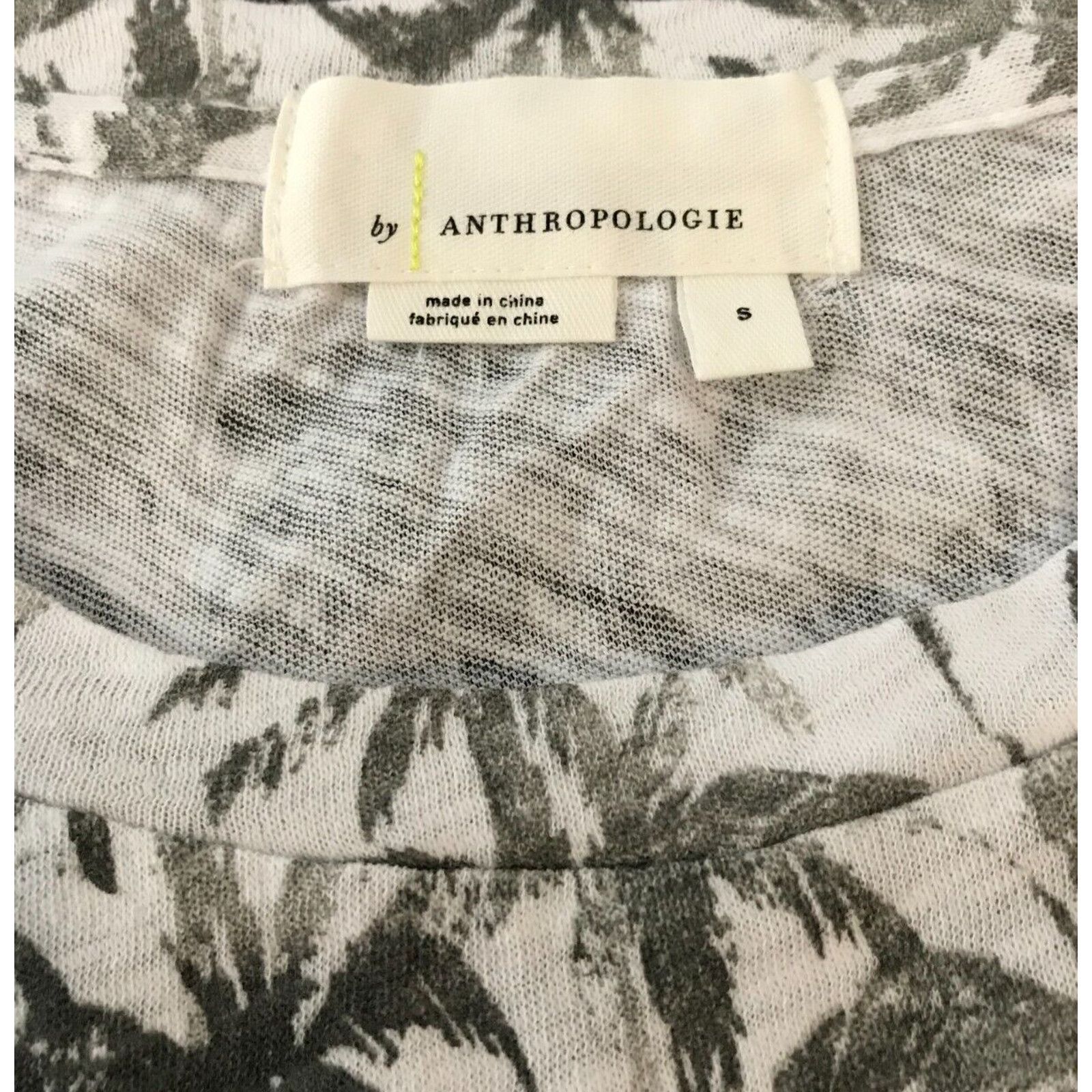 Anthropologie by Anthropologie White Short Sleeve Shirt with Palm Trees Size S / US 4 / IT 40 - 4 Thumbnail