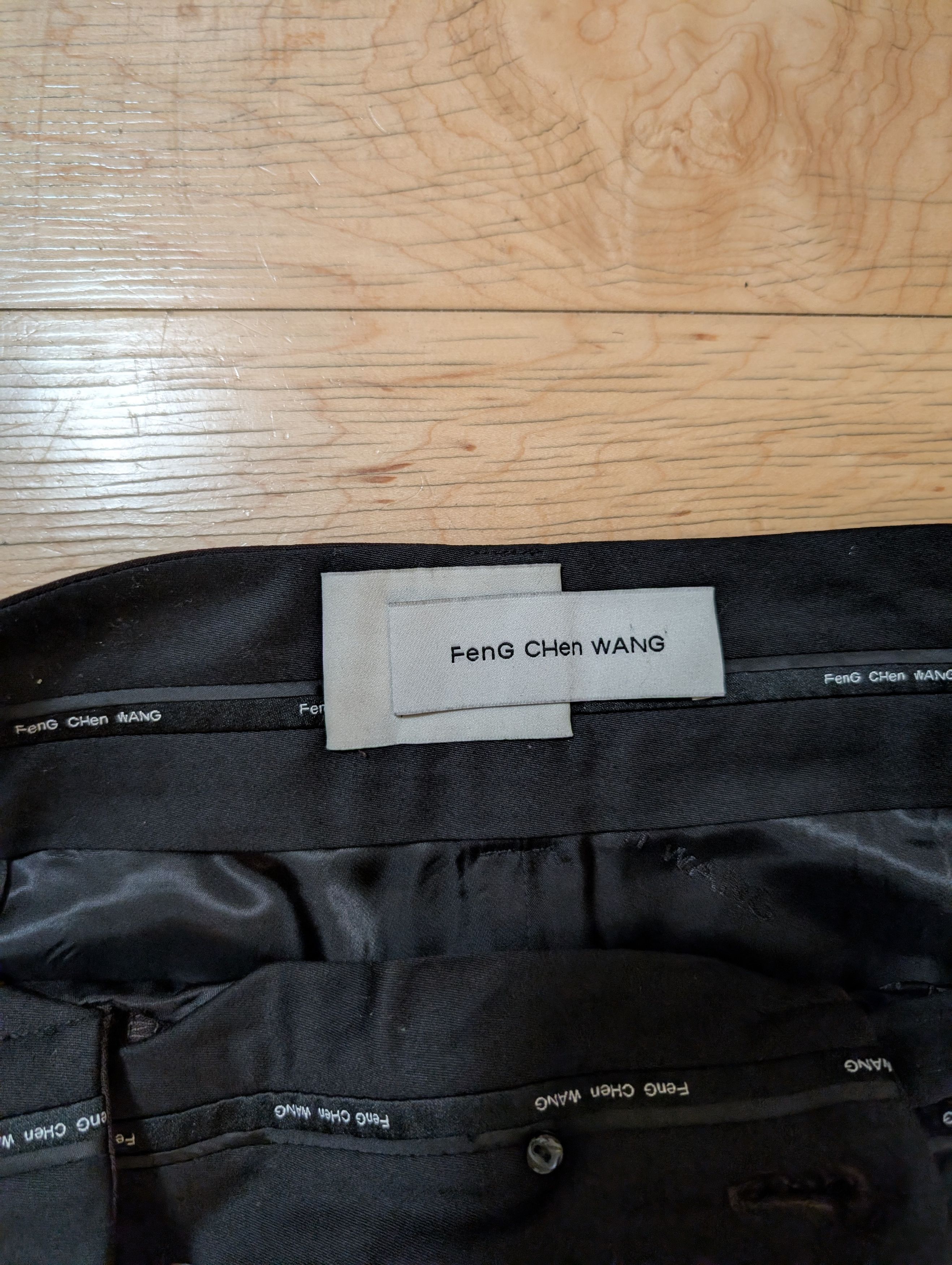 Feng Chen Wang Feng Chen Wang Wool Double Fly BrownDeconstructed Trousers Size US 30 / EU 46 - 6 Thumbnail